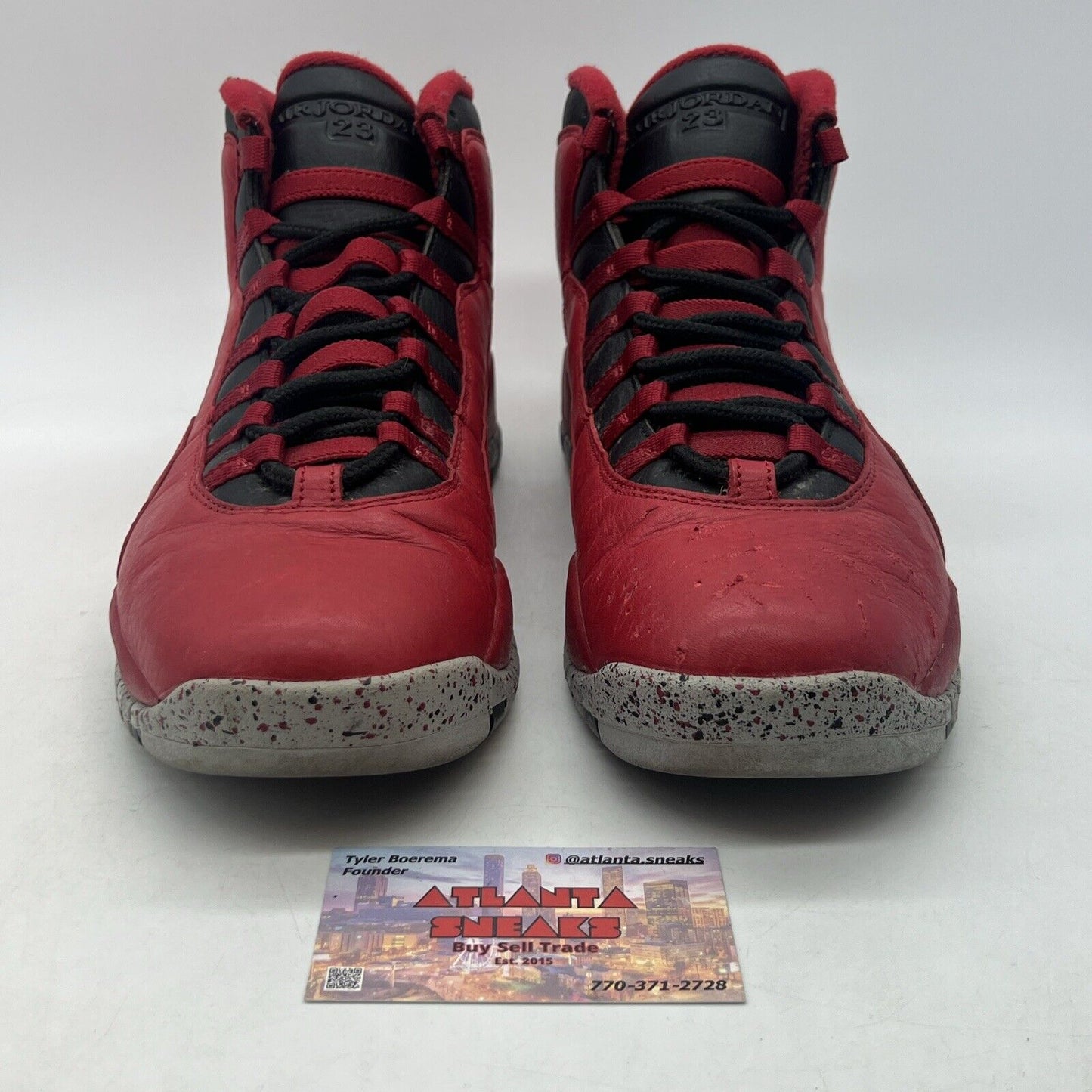 Size 9.5 - Air Jordan 10 Retro Bulls Over Broadway Red Black Grey (705178-601)