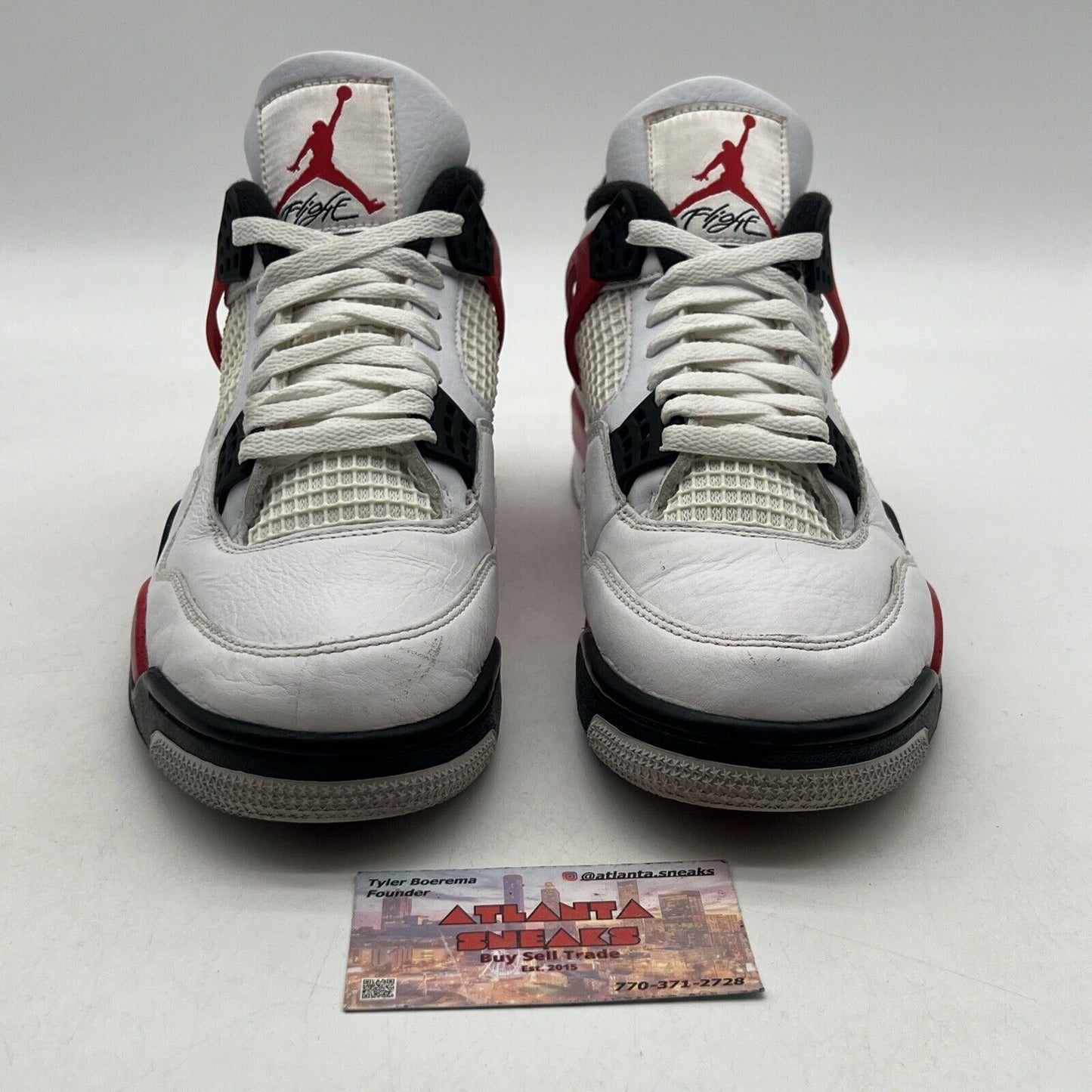 Size 8.5 - Jordan 4 Retro Mid Red Cement White Black Leather (DH6927-161)