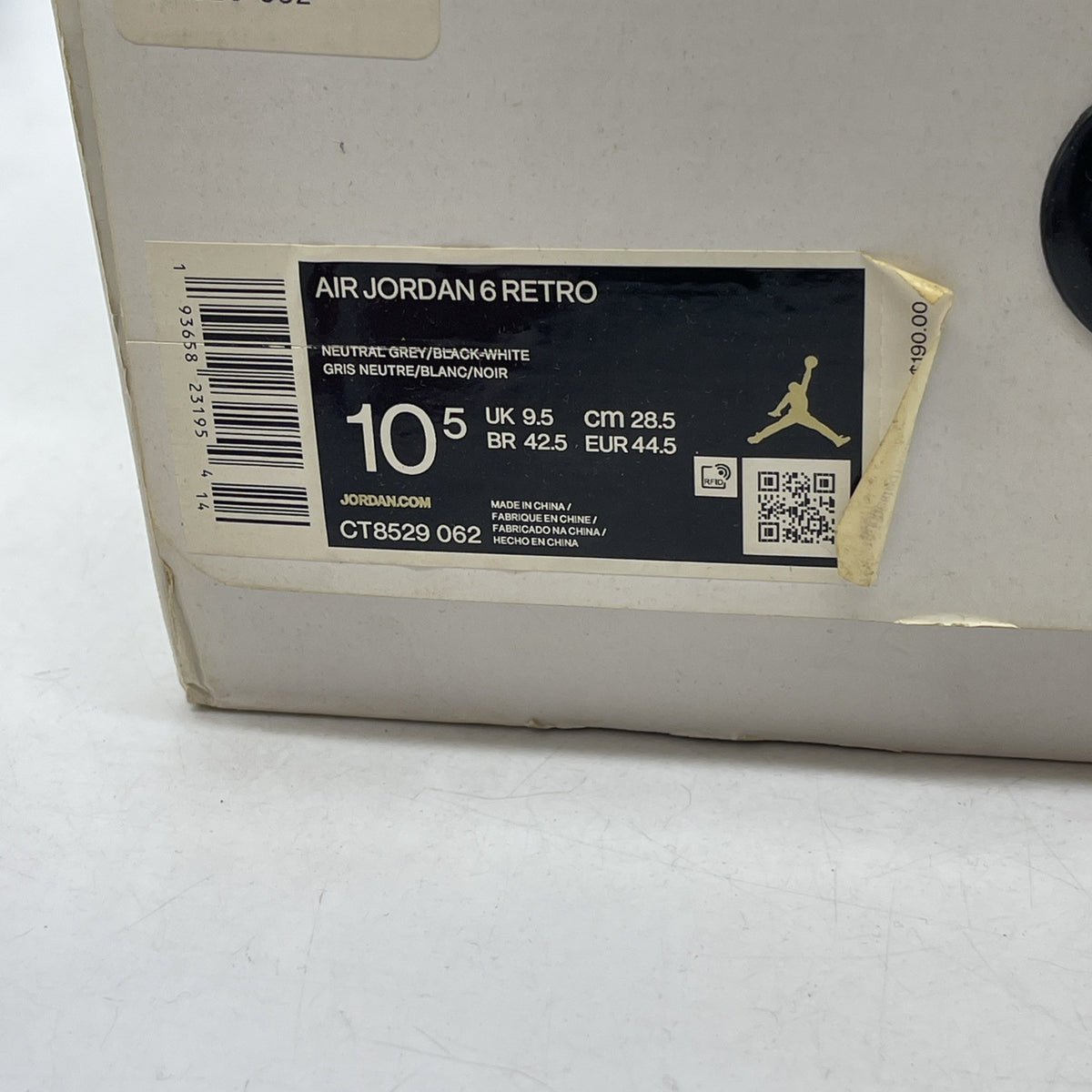 Size 10.5 - Air Jordan 6 Retro Hare White 2020 (CT8529-062)