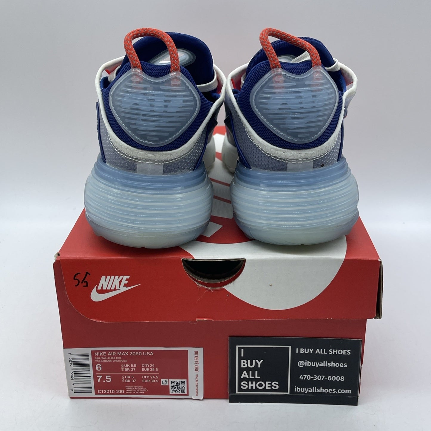 Size 6 - Nike Air Max 2090 USA Blue White Leather (CT2010-100)