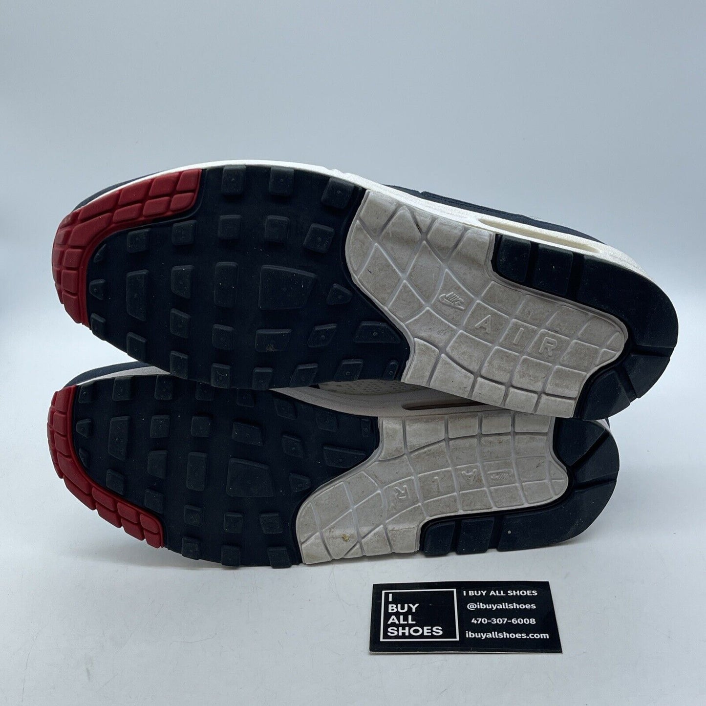 Size 10.5 - Nike Air Max 1 EM 'Dark Obsidian White Blue Suede (554718-106)