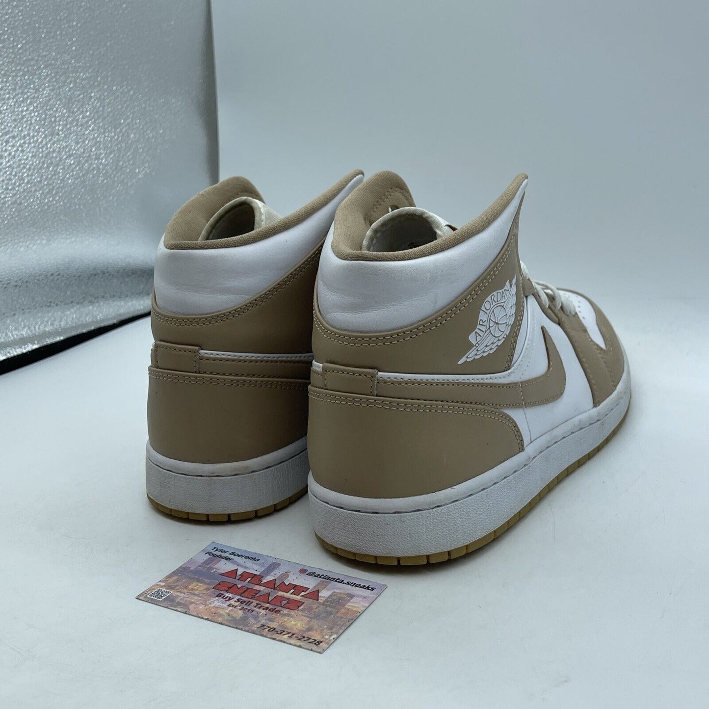 Size 11 - Air Jordan 1 Mid Tan Gum White Leather (554724-271)