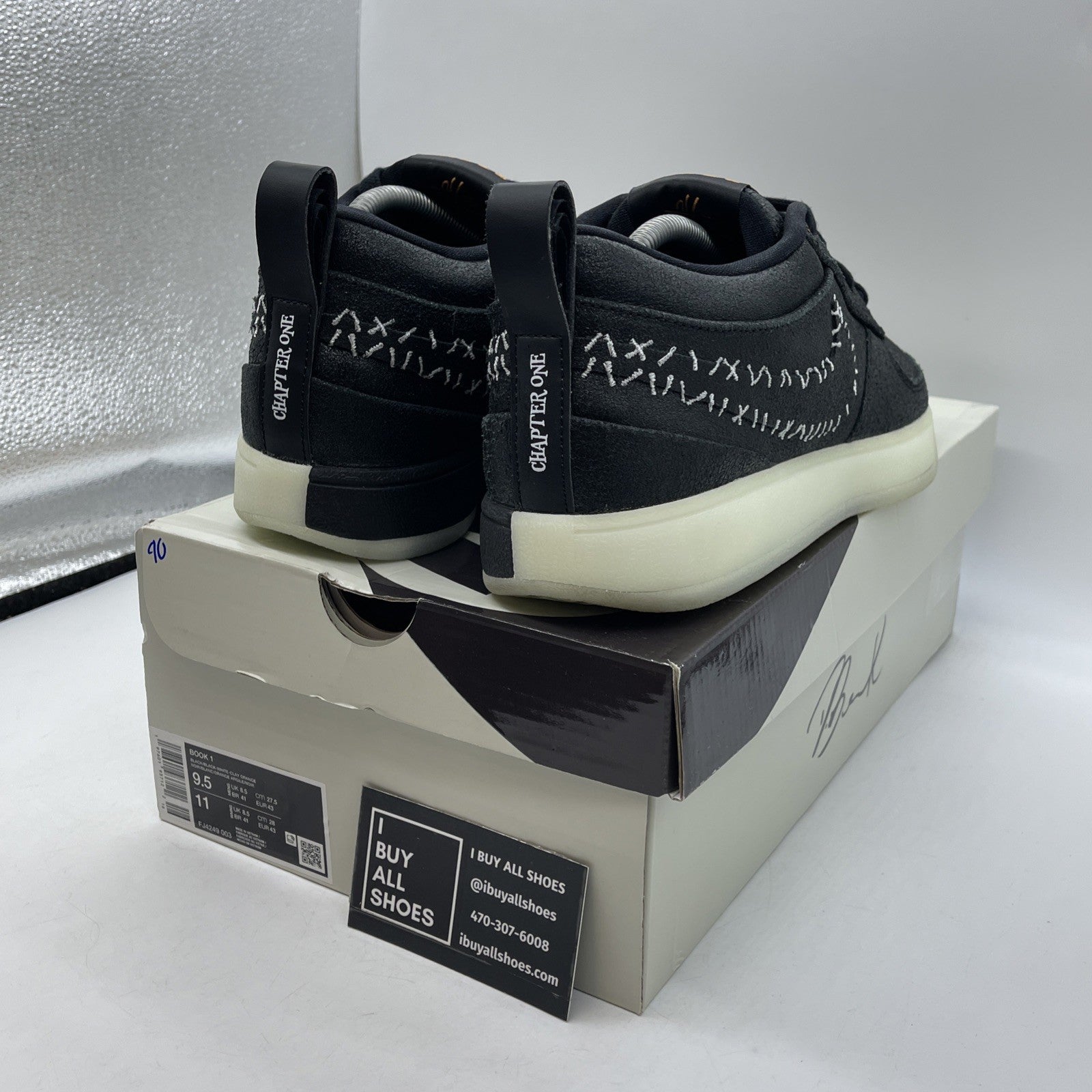 Size 9.5 - Nike Book 1 Halloween Black GLOW IN DARK Suede (FJ4249-003)