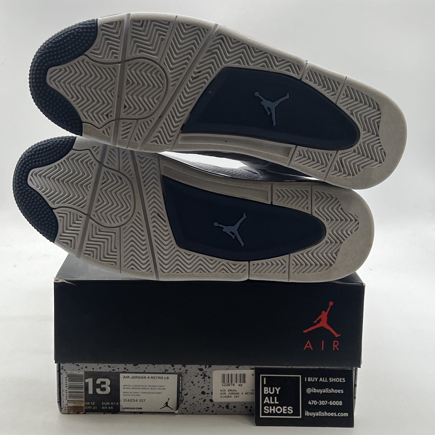Size 13 - Air Jordan 4 Retro LS Columbia (314254-107)
