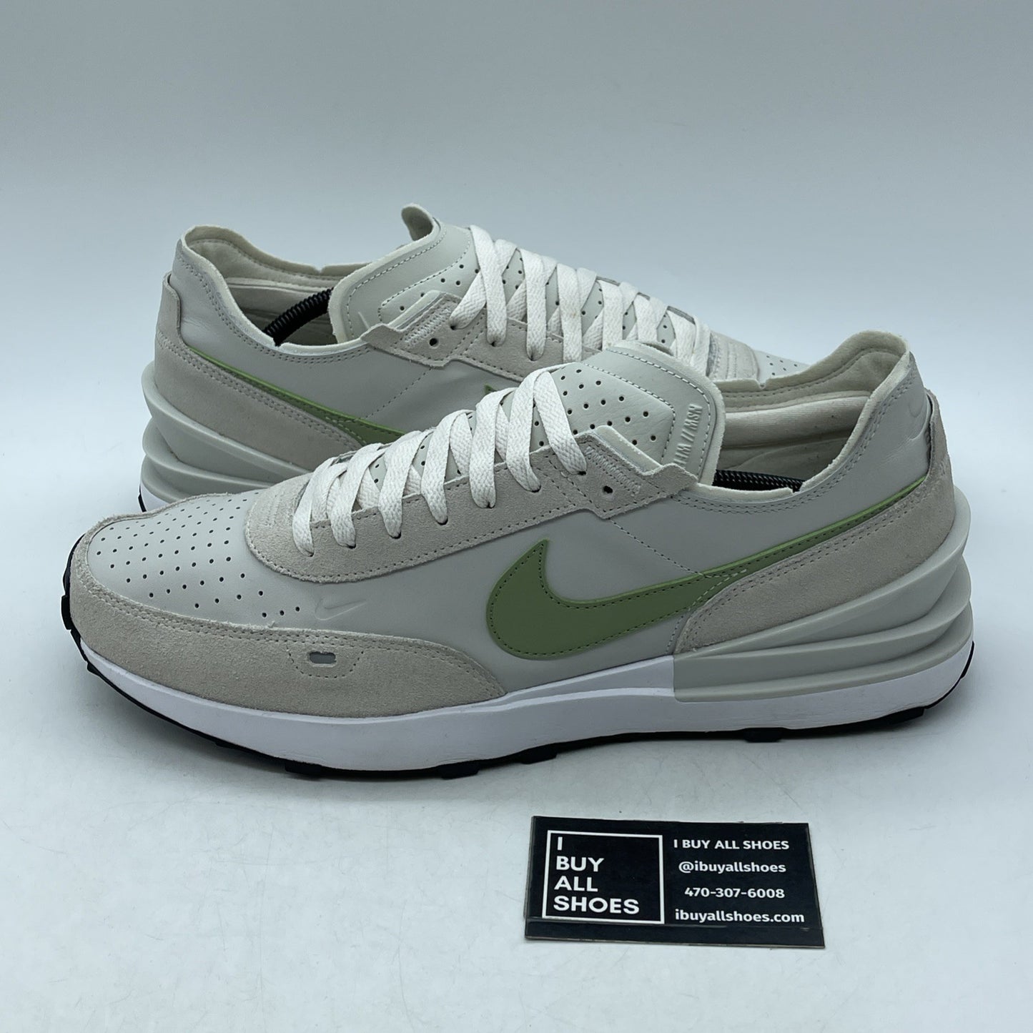 Size 13 - Nike Waffle One Leather Light Bone Oil Green (DX9428-002)