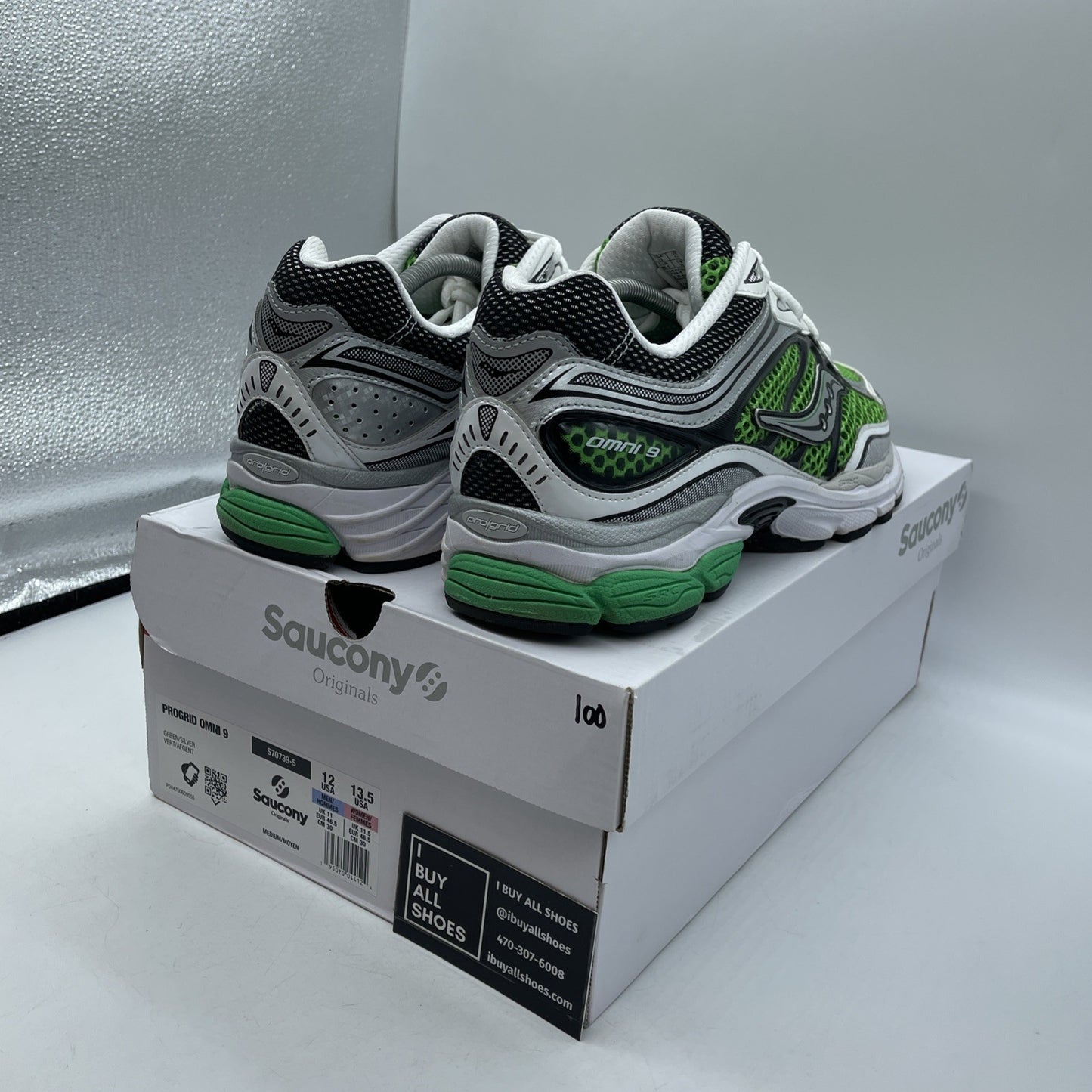 Size 12 - Saucony Progrid Omni 9 OG Green Silver Black Leather (S70739-5)