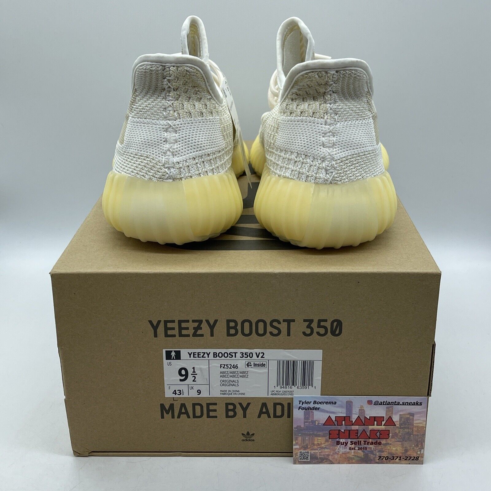 Size 9.5 - adidas Yeezy Boost 350 V2 Natural Yellow White Suede (FZ5246)