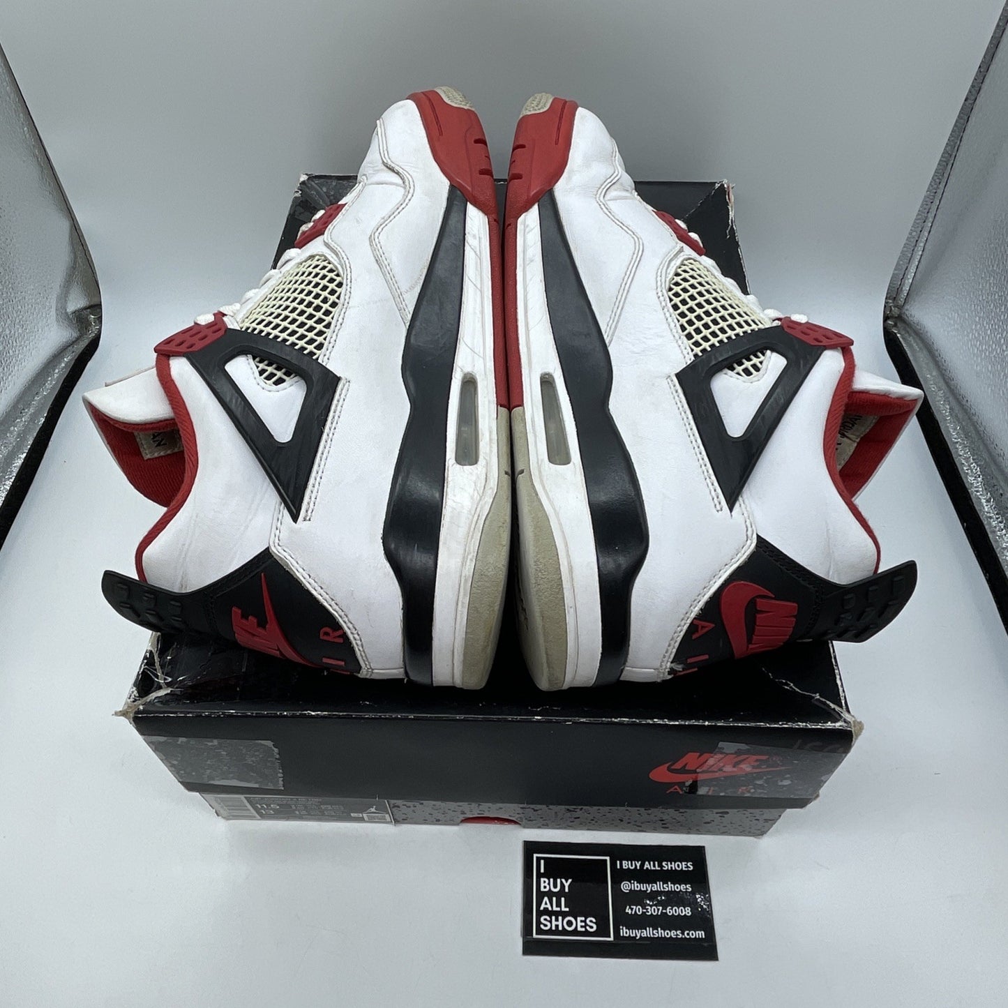 Size 11.5 - Jordan 4 Retro OG Mid Fire Red White Black Leather (DC7770-160)