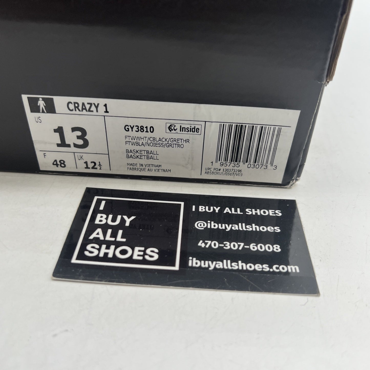 Size 13 - adidas Crazy 1 Kobe 2022 Stormtrooper (GY3810)
