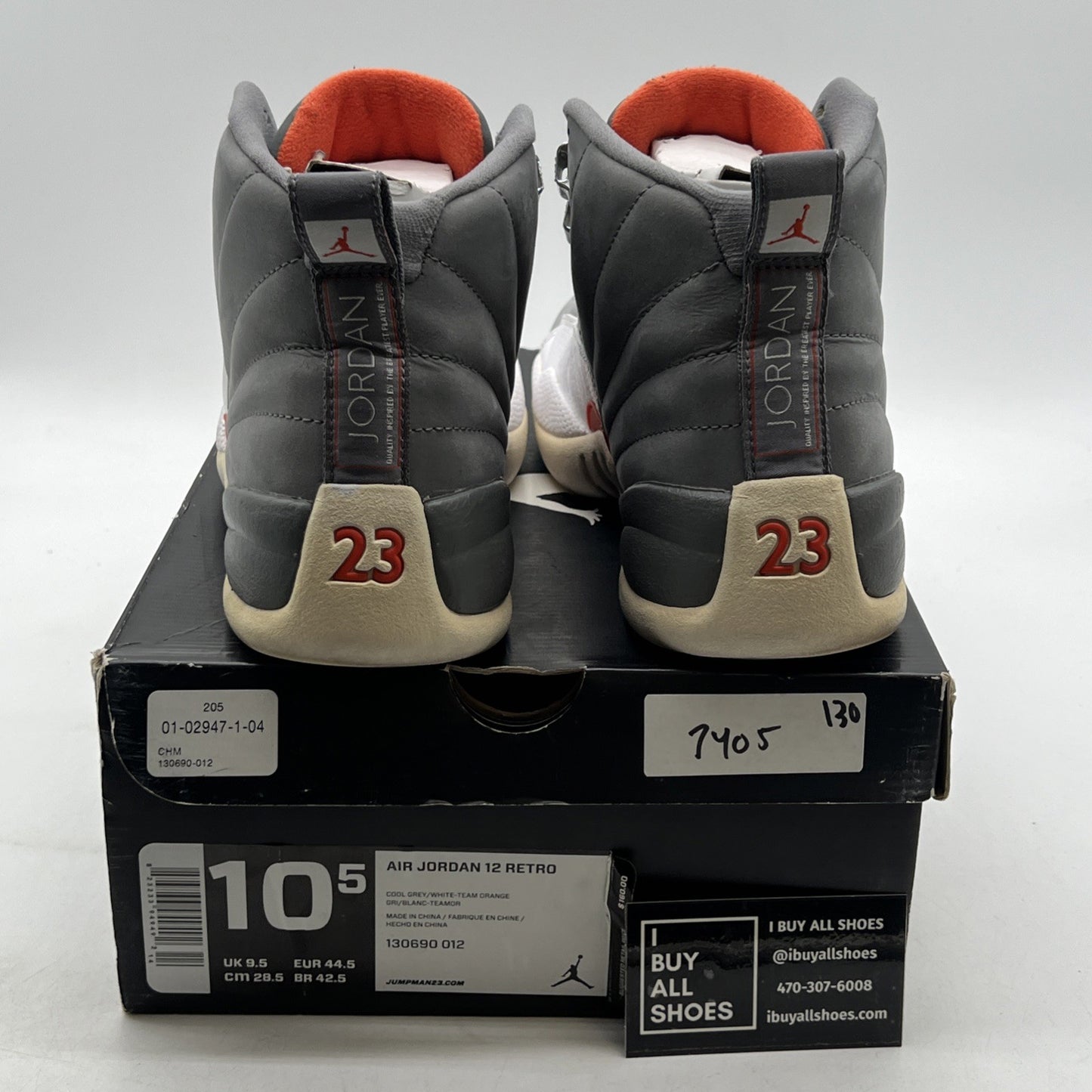 Size 10.5 - Air Jordan 12 Retro Cool Grey (130690-012)