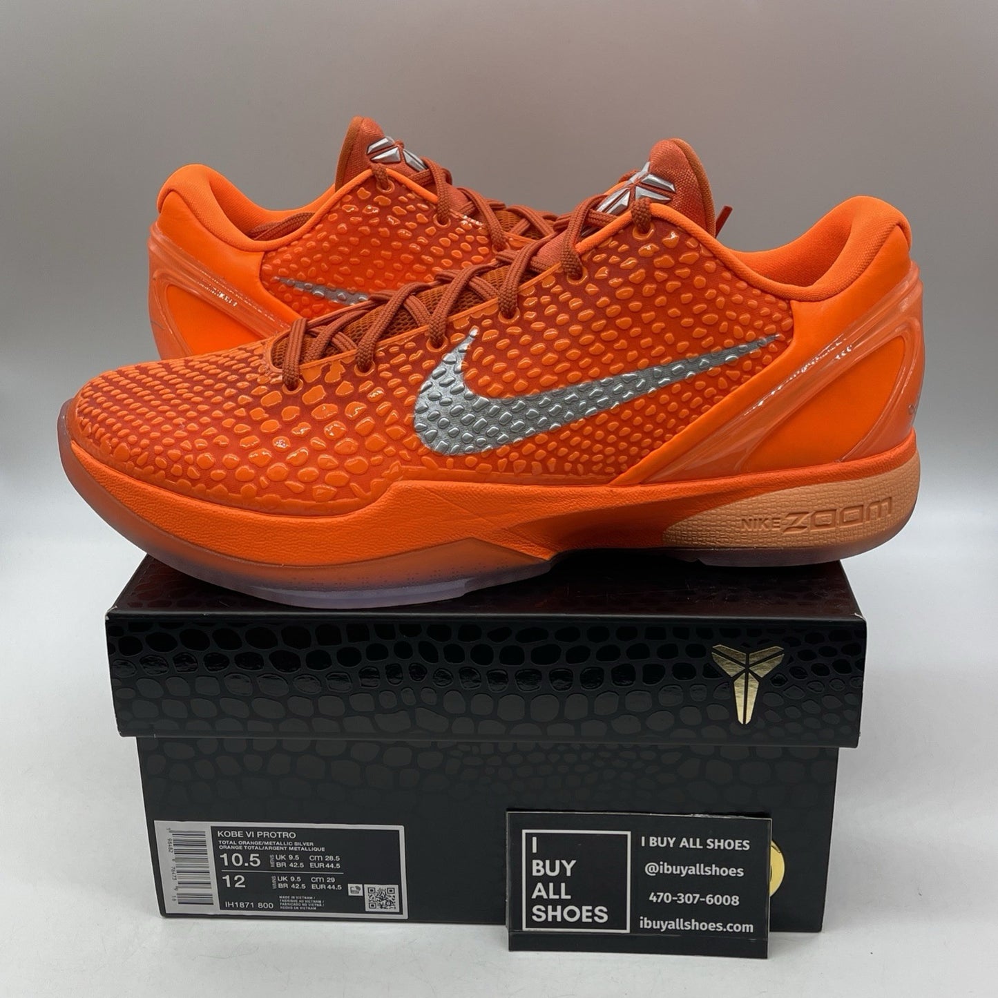 Size 10.5 - Nike Zoom Kobe 6 Protro Total Orange Leather (IH1871-800)