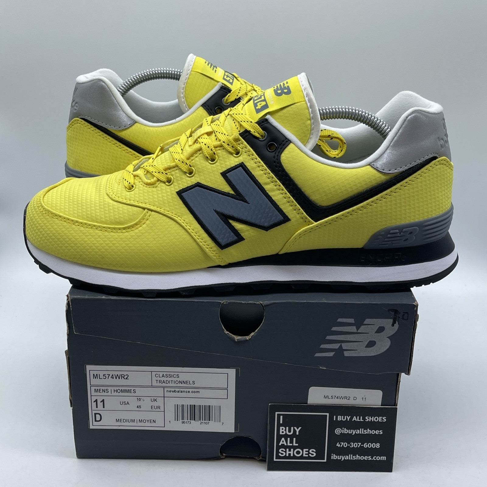 Size 11 - New Balance 574 Citra Yellow Grey Suede Leather (ML574WR2)
