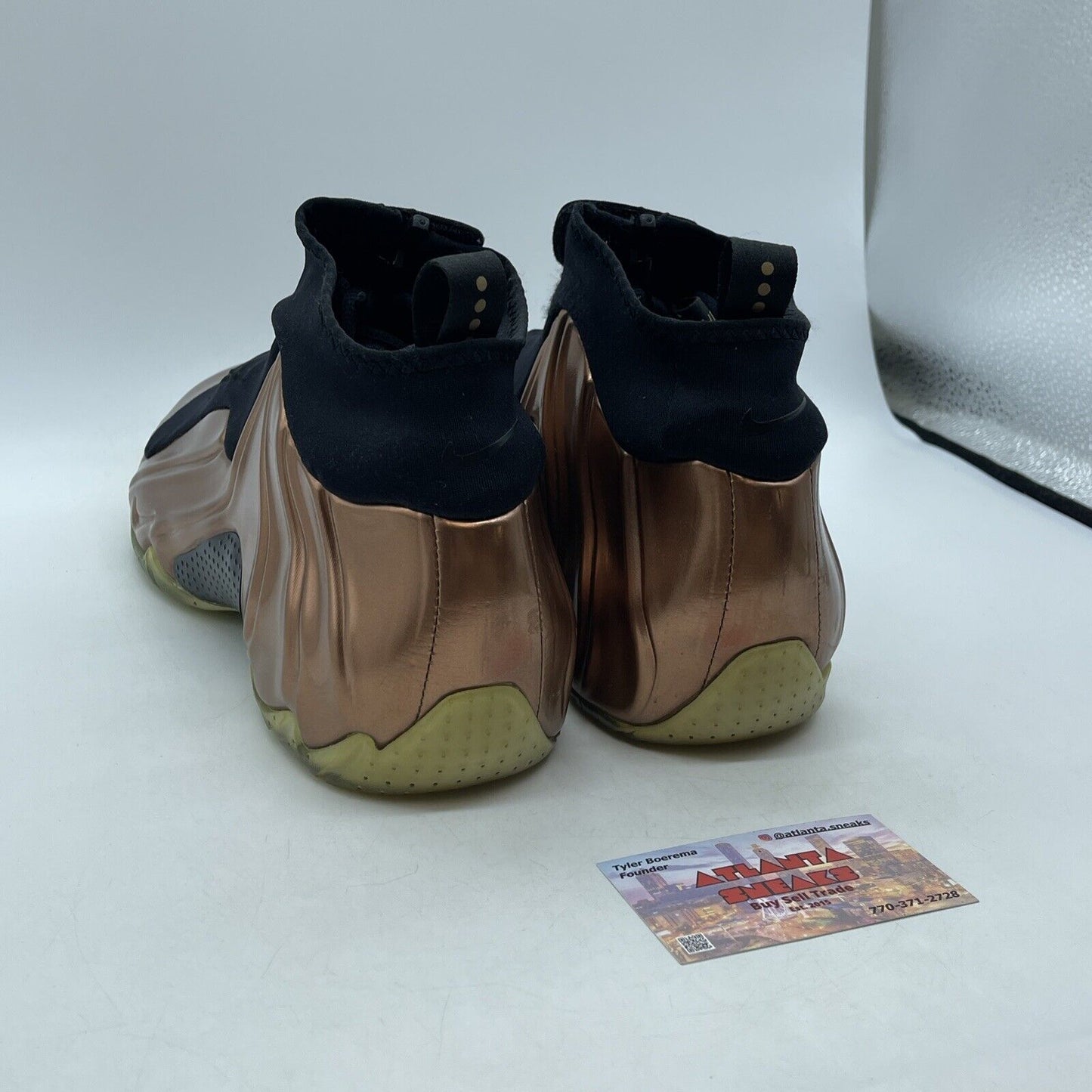 Size 11 - Nike Air Flightposite 2014 Prm Copper Leather Black Suede (658109-800)