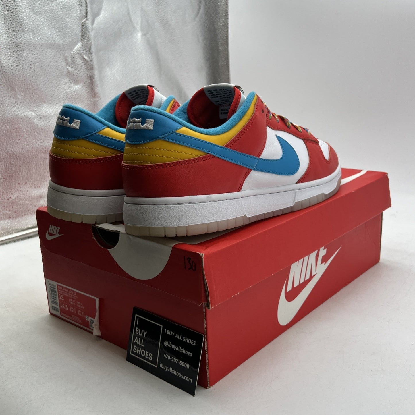 Size 13 - Nike Dunk Low x LeBron James x Fruity Pebbles Red (DH8009-600)