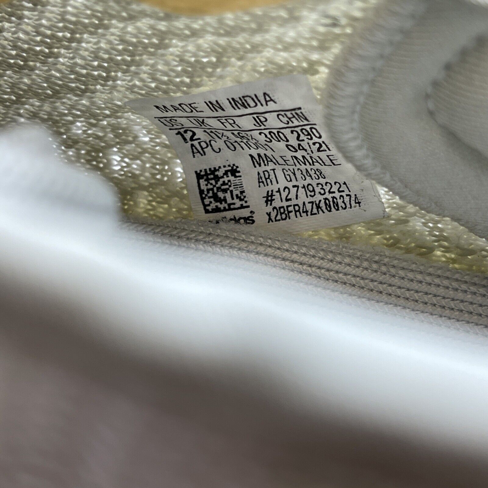 Size 12 - adidas Yeezy Boost 350 V2 Low Light White Suede (GY3438)