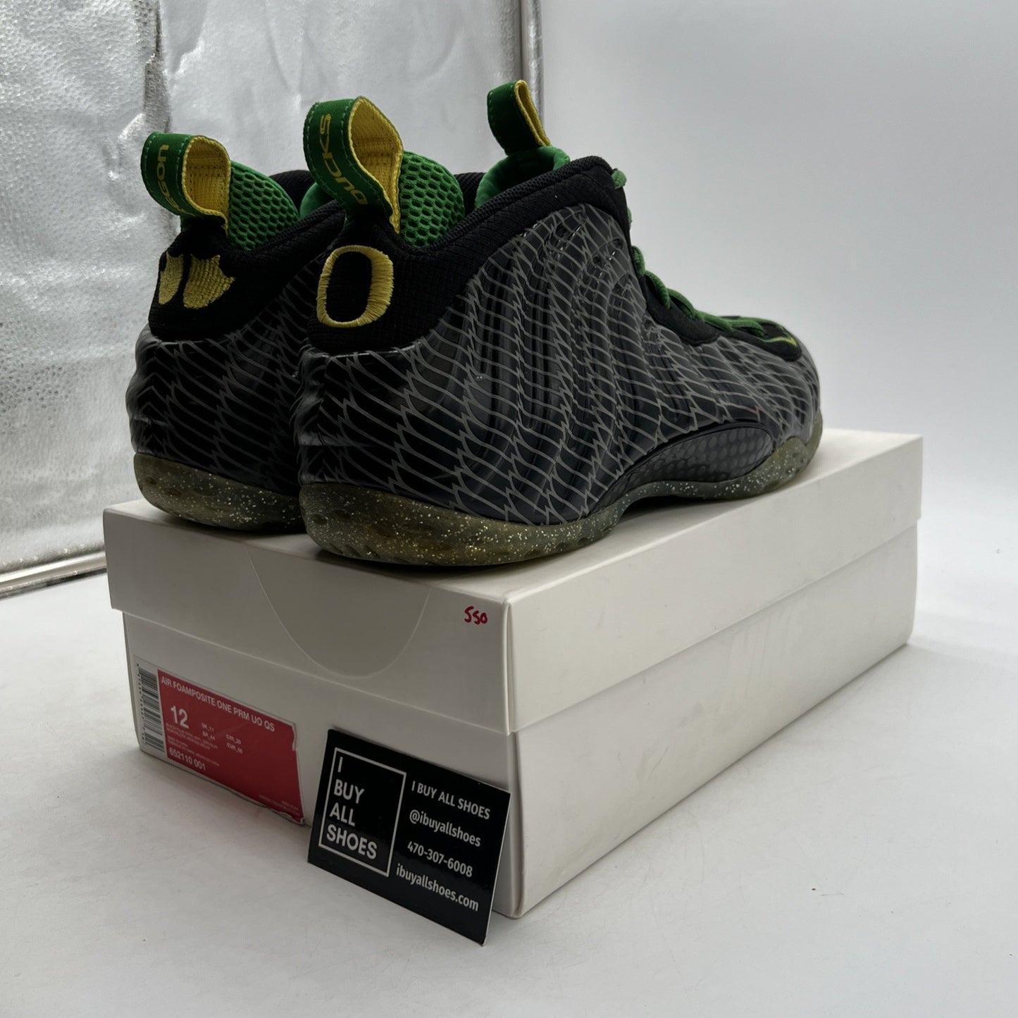Size 12 - Nike Air Foamposite One Oregon Ducks (652110-001)