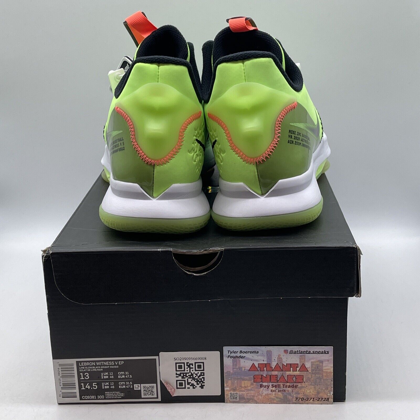 Size 13 - Nike LeBron Witness 5 EP Grinch Green White Suede Leather (CQ9381-300)