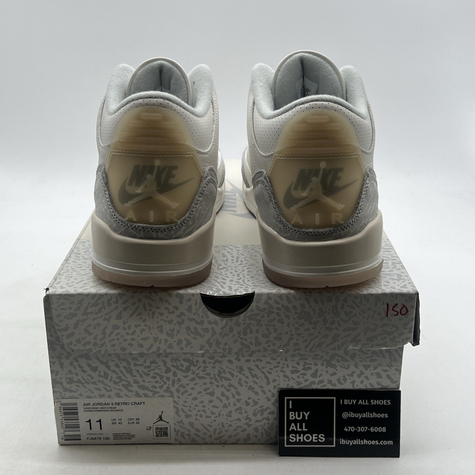 Size 11 - Air Jordan 3 Retro Ivory Grey White Suede Leather (FJ9579-100)