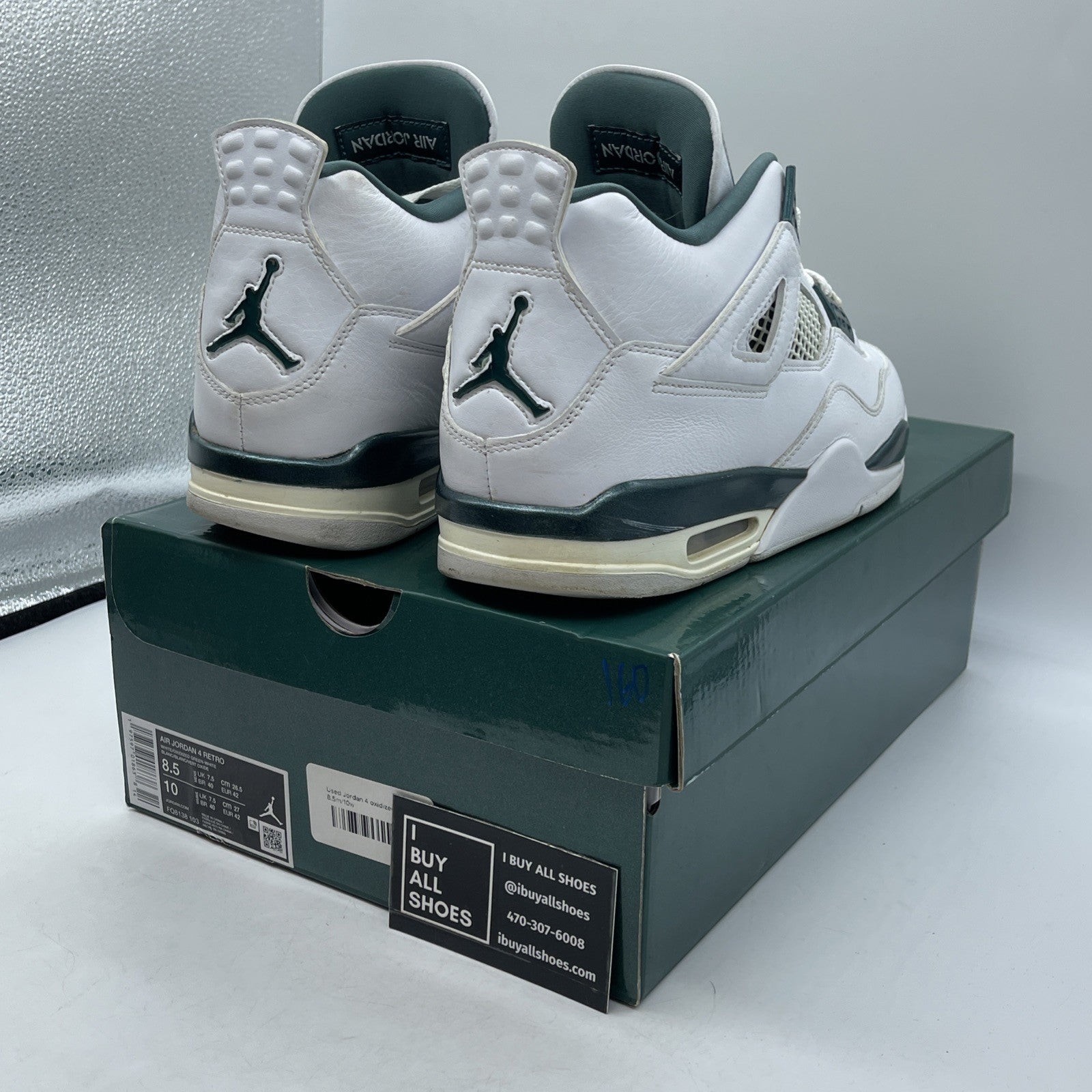 Size 8.5 - Air Jordan 4 Retro Oxidized Green White Leather (FQ8138-103)