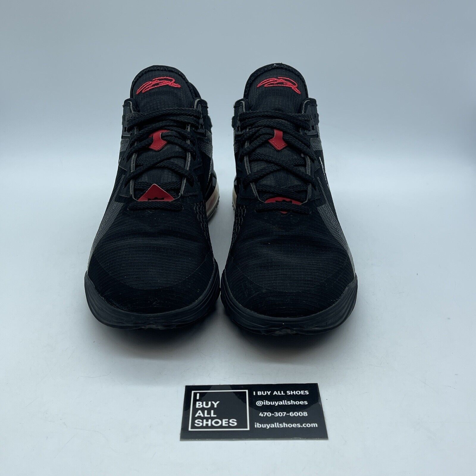 Size 8 - Nike LeBron 18 Low “Bred” Black Red White Suede Leather (CV7562-001)