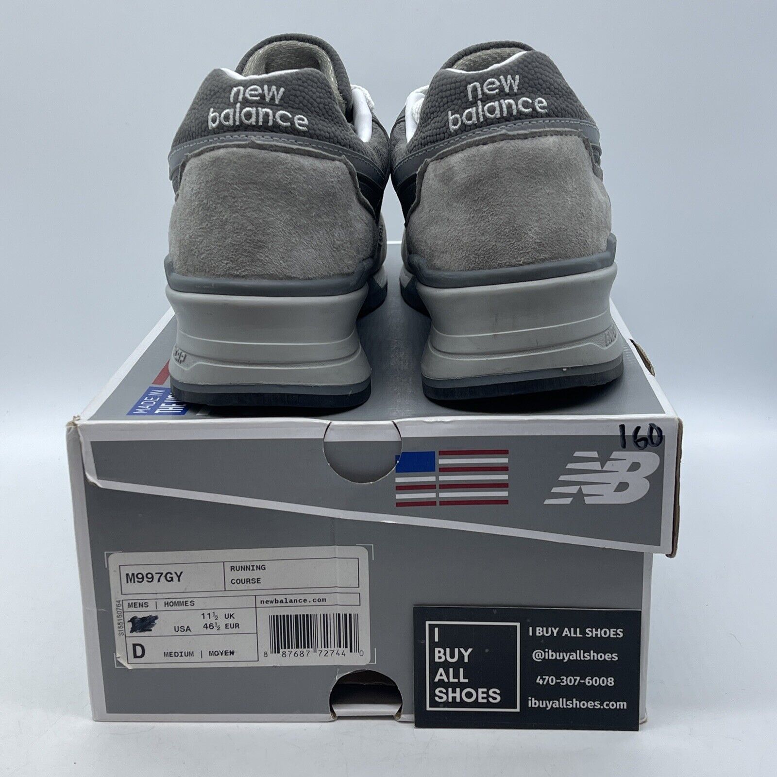 Size 11 - New Balance 997 Made In USA Grey White Suede Leather (M997GY)