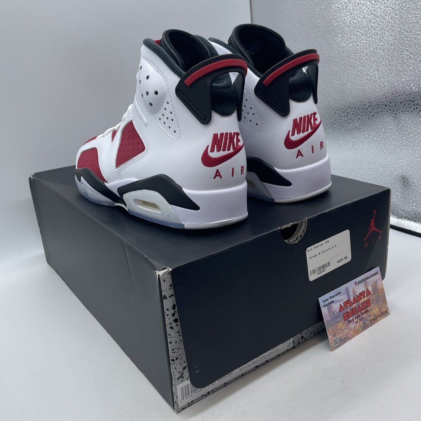 Size 8.5 - Jordan 6 Retro OG Mid Carmine Black White Red Suede (CT8529-106)