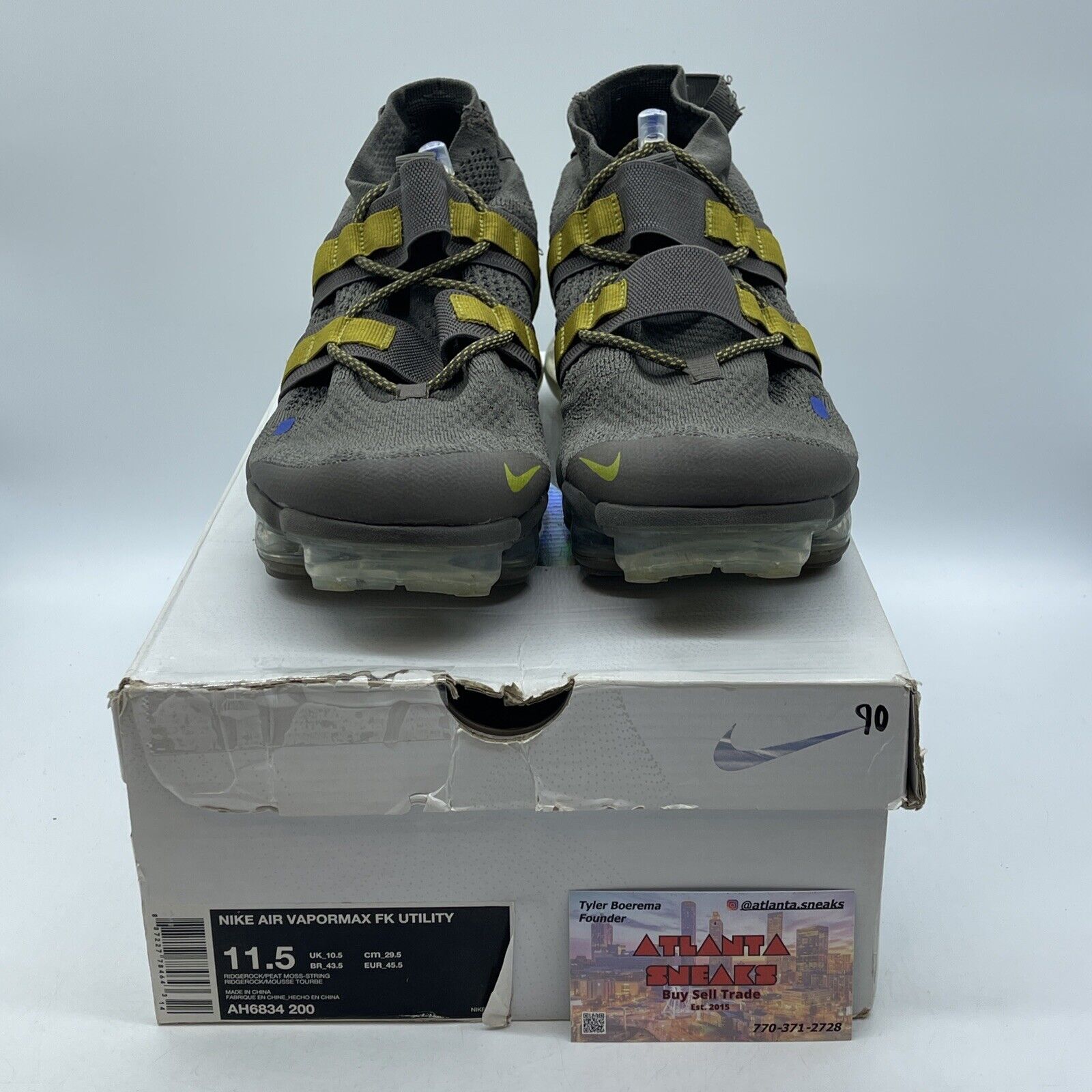 Size 11.5 - Nike Air VaporMax Utility Ridgerock Grey Green Suede (AH6834-200)