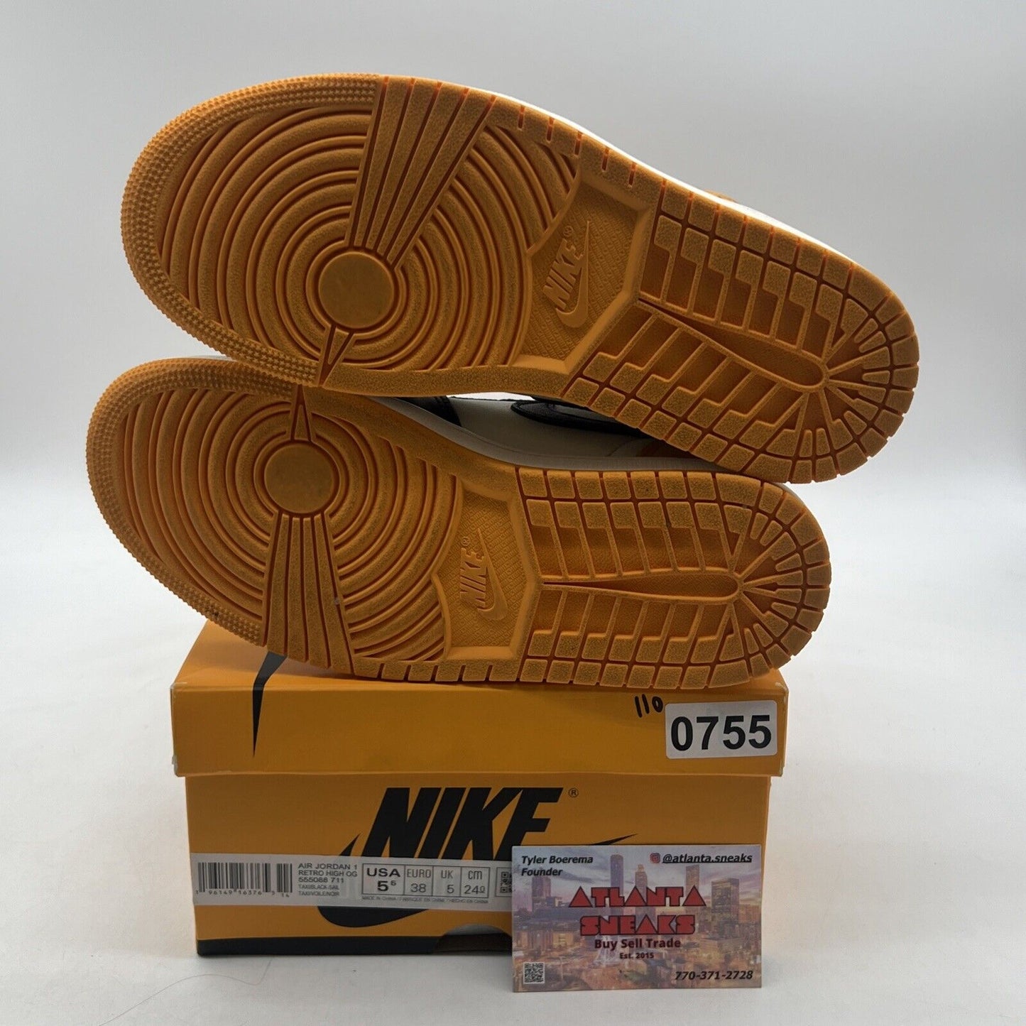 Size 5.5 - Jordan 1 Retro OG High Yellow Toe (555088-711)