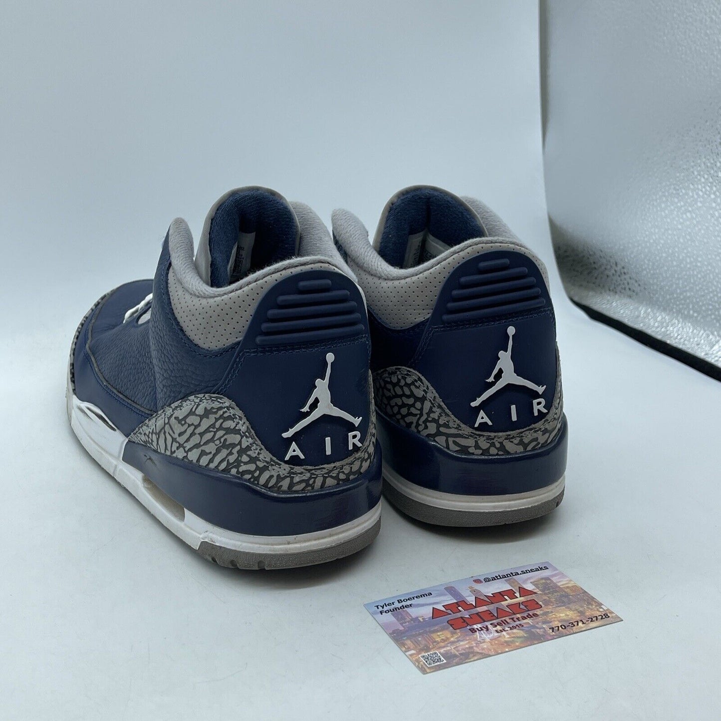 Size 9.5 - Jordan 3 Retro Blue White Leather Grey Suede (CT8532-401)