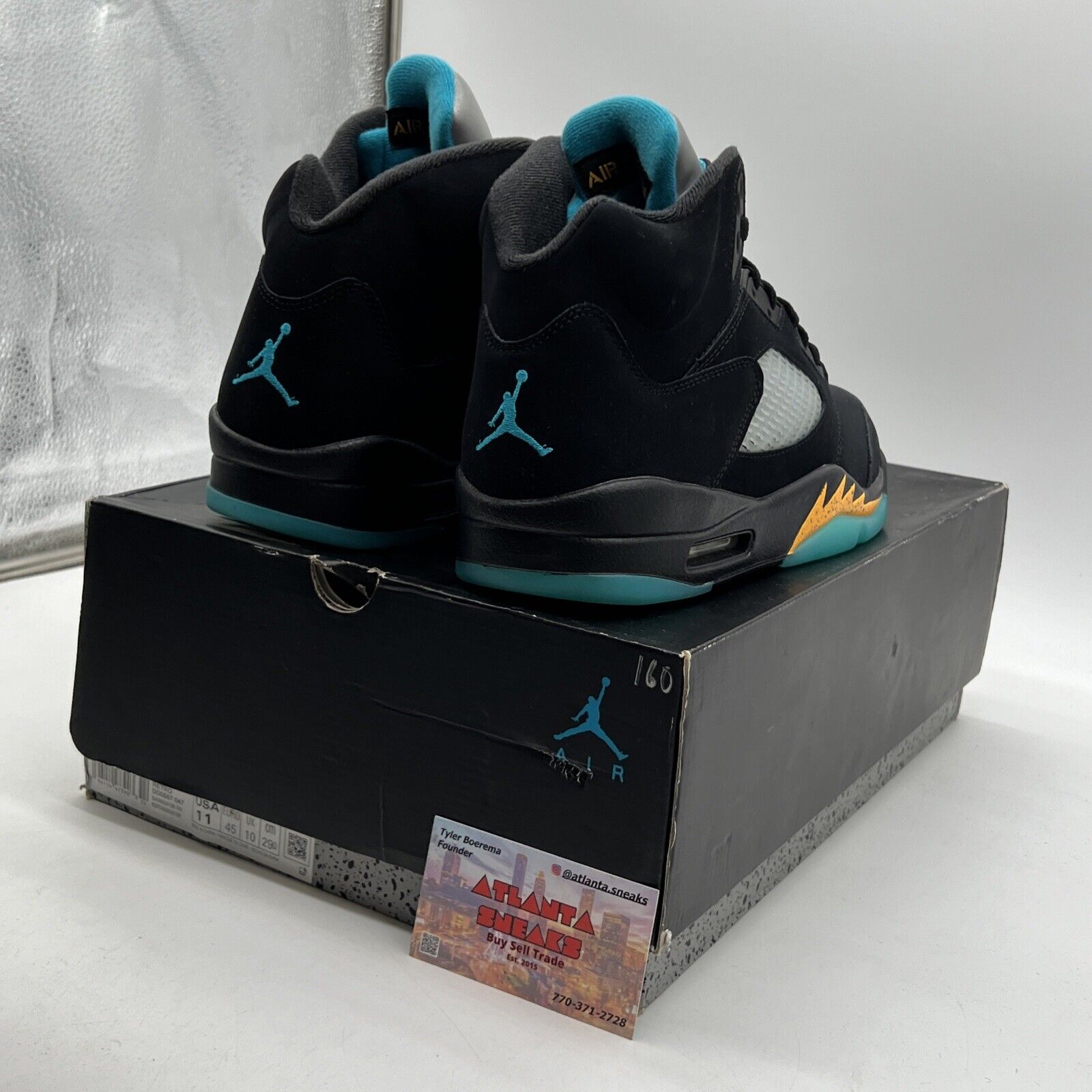 Size 11 - Jordan 5 Retro Mid Aqua Black Suede Aqua (DD0587-047)
