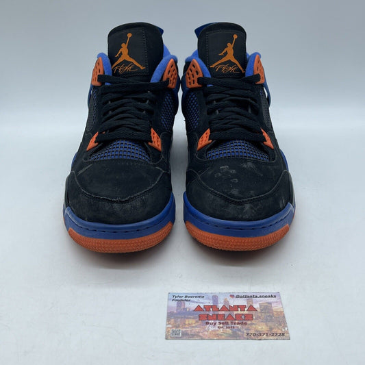 Size 12 - Air Jordan 4 Retro Cavs Orange Blue Black Suede Leather (308497-027)