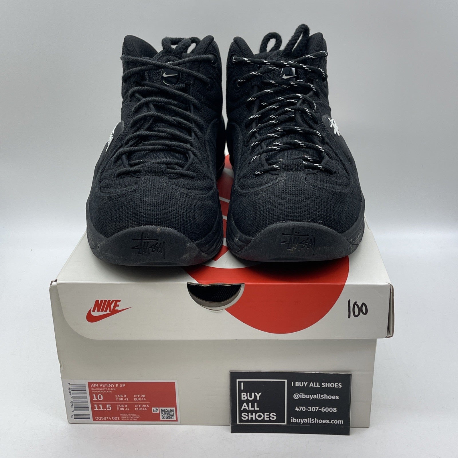 Size 10 - Nike Stussy x Air Penny 2 Black (DQ5674-001)