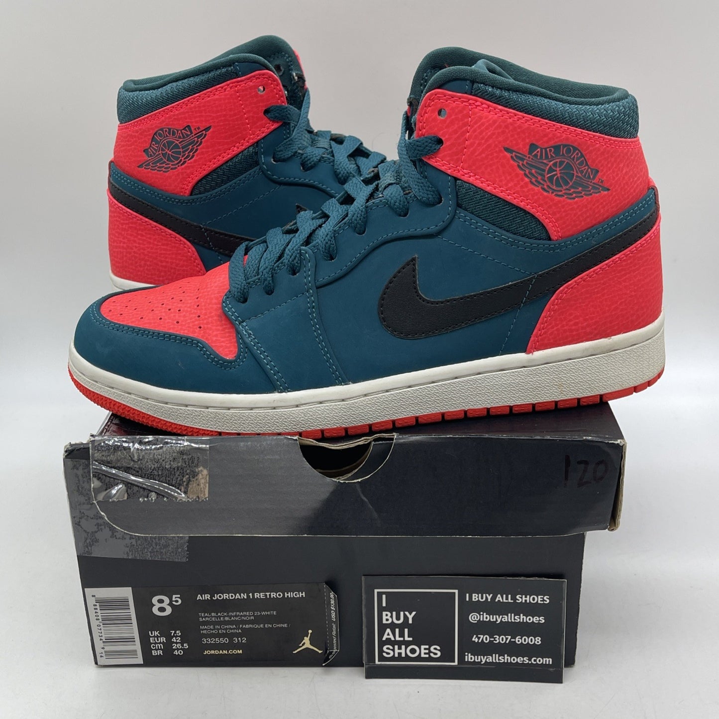 Size 8.5 - Air Jordan 1 Retro High Russell Westbrook Blue Suede (332550-312)