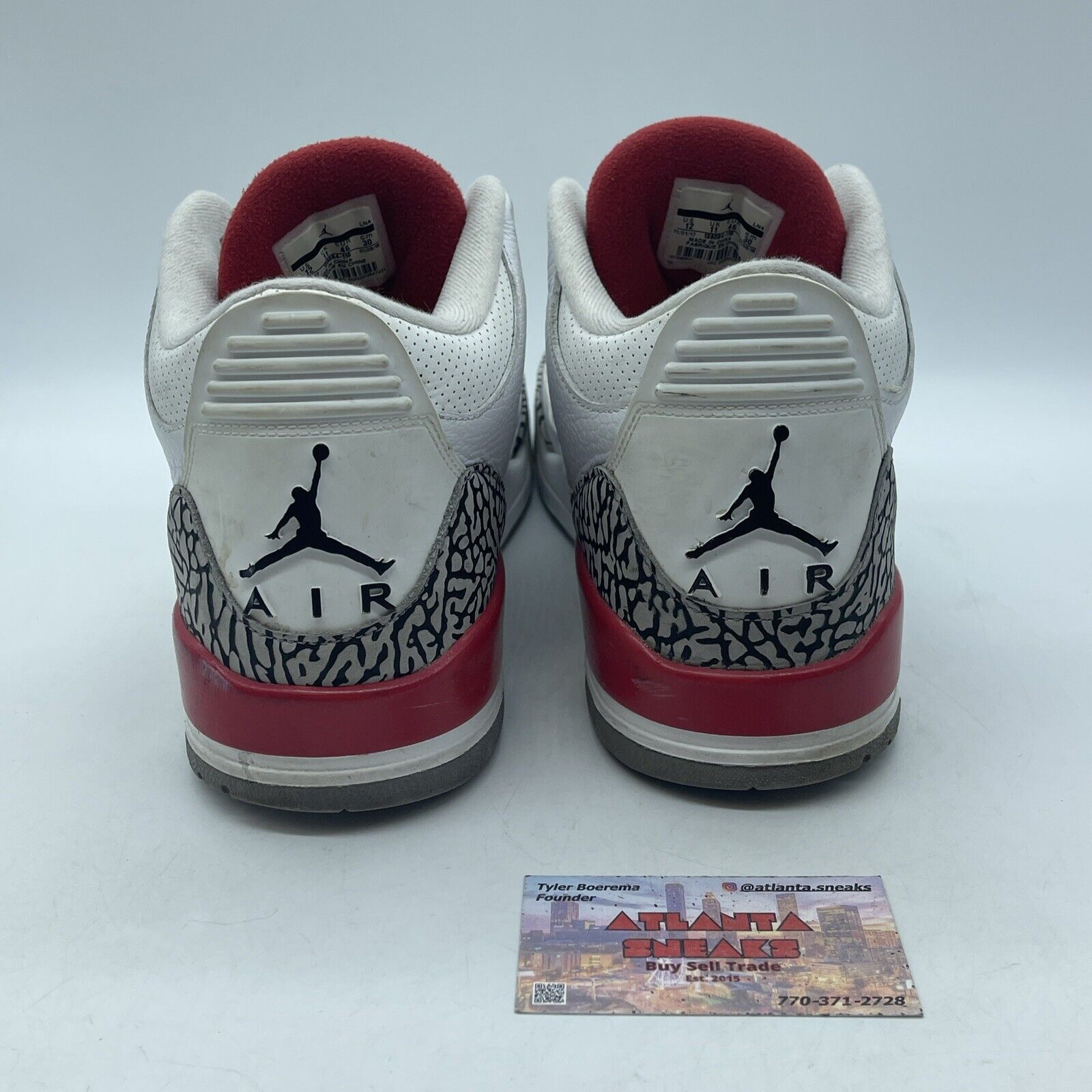 Size 12 - Jordan 3 Retro Hall of Fame 2018 Grey Suede Red White (136064-116)