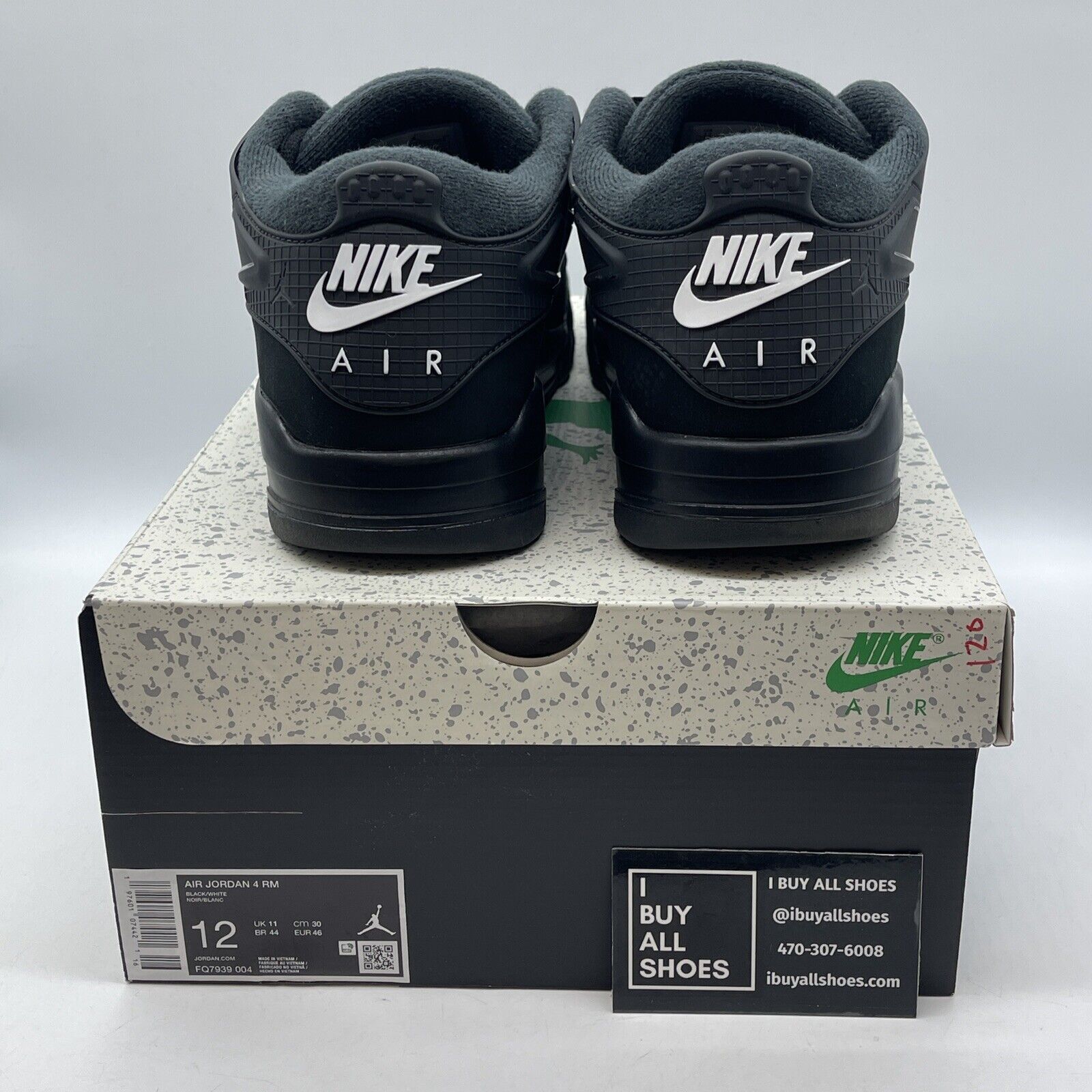 Size 12 - Jordan 4 Retro Mid Black Cat White Suede Rubber (FQ7939-004)