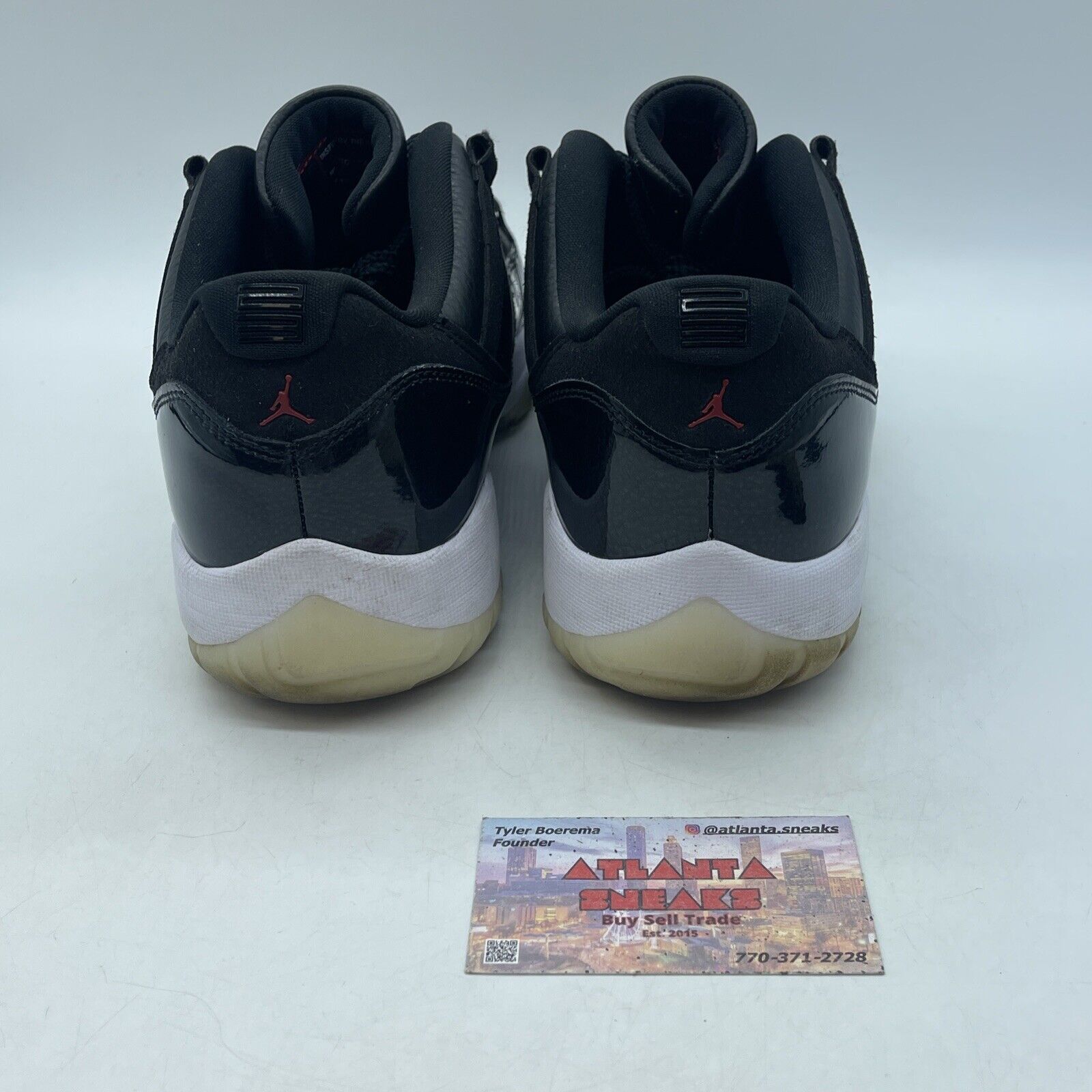 Size 12 - Jordan 11 Retro Low 72-10 Black White Suede Leather (AV2187-001)