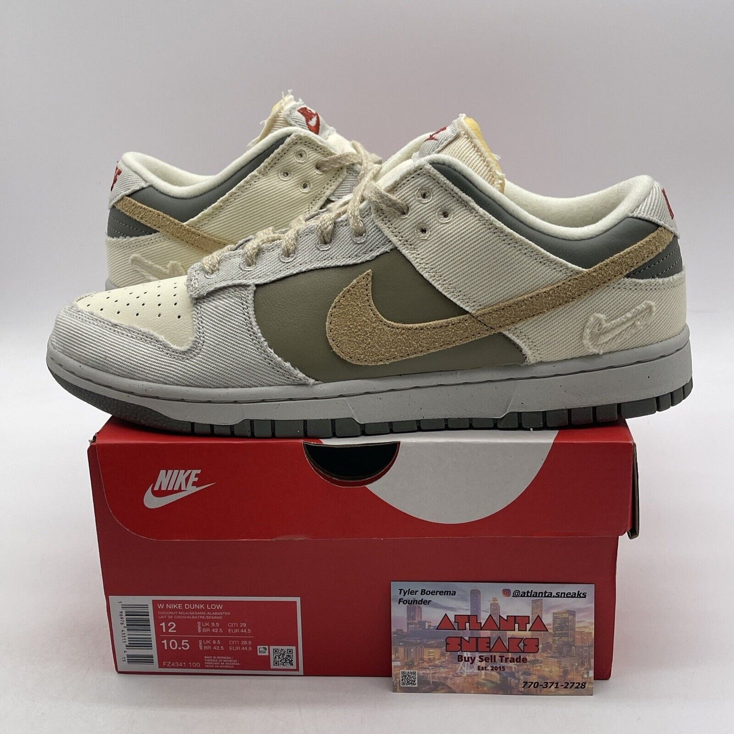 Size 11W - Nike Dunk Low Light Bone Dark Stucco Suede Leather (FZ4341-100)