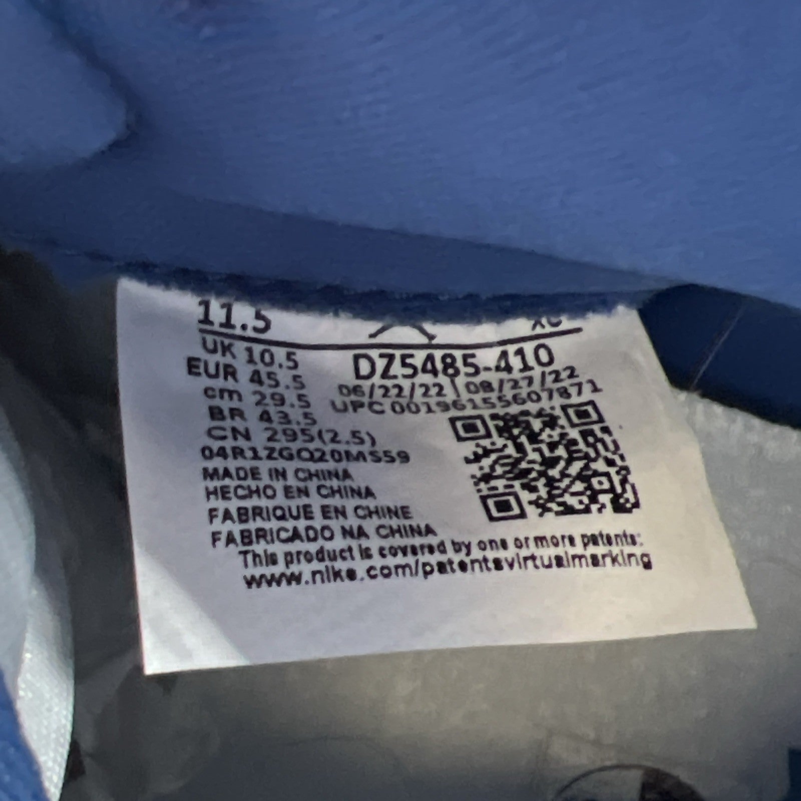 Size 11.5 - Air Jordan 1 Retro OG High True Blue (DZ5485-410)