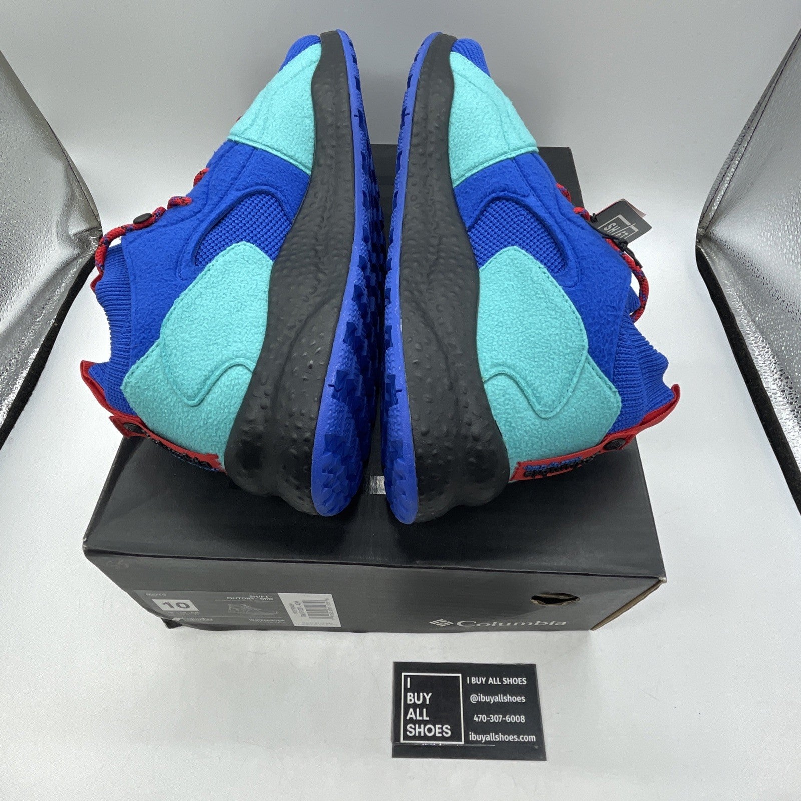 Size 10 - Columbia Mens Atmos X SH FT Outdry Mid Blue Black (1903791-409)