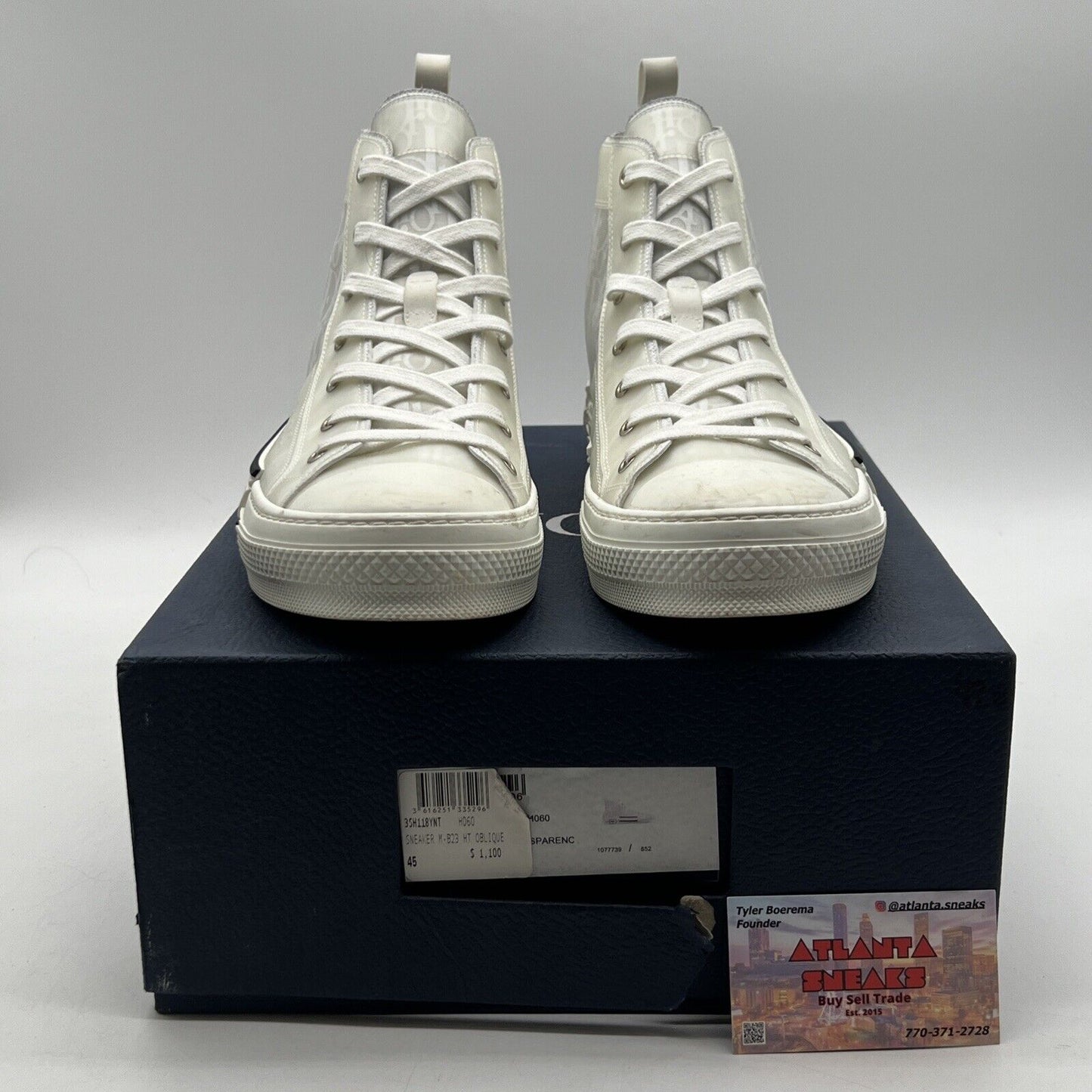 Size 12 - Dior B23 High Dior Oblique - White (3SH118YNT-H060)