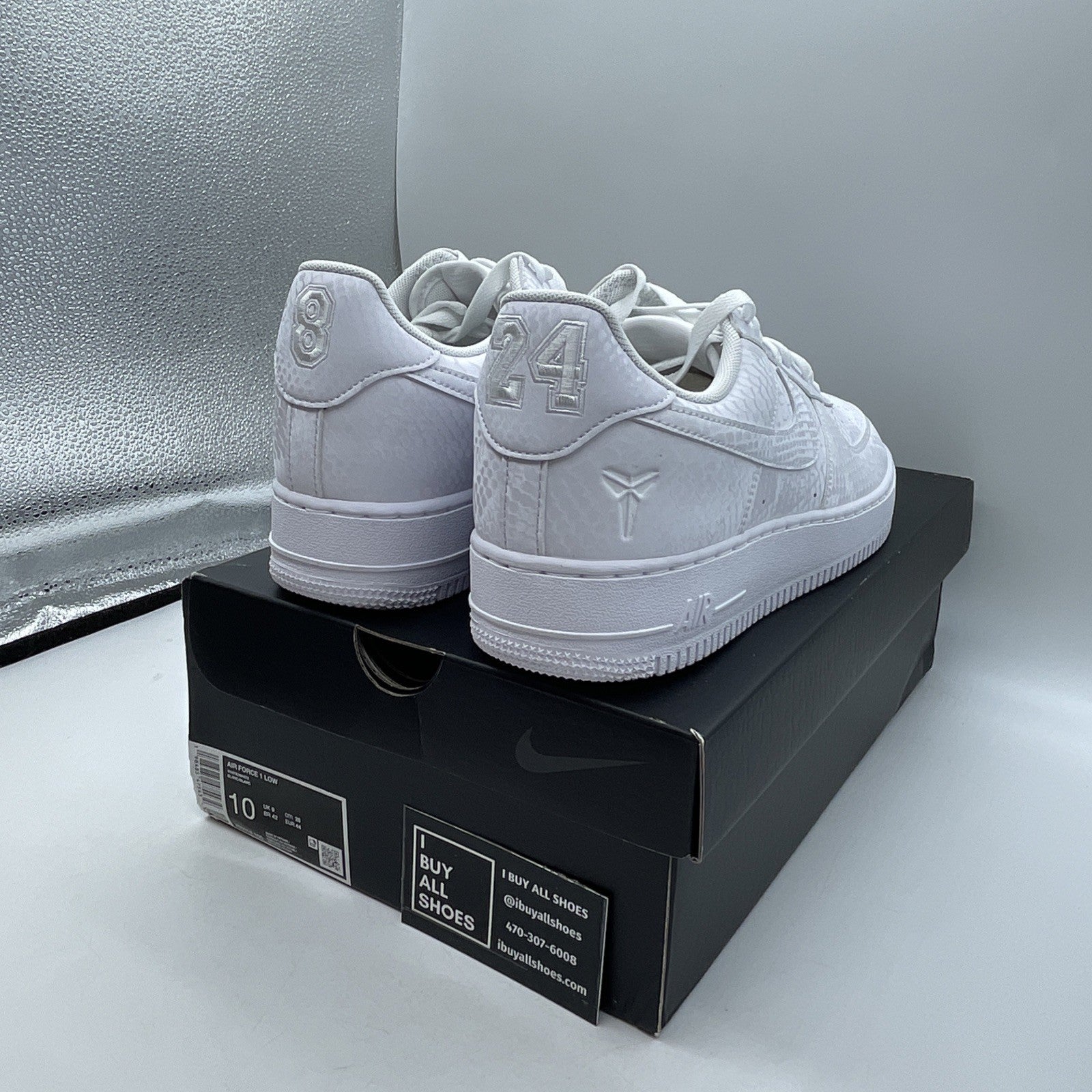 Size 10 - Nike Kobe Bryant x Air Force 1 Low Forever White (IB0018-100)
