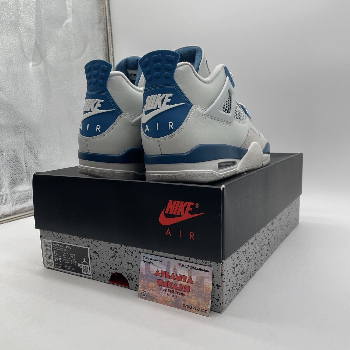 Size 12 - Air Jordan 4 Retro 2024 Military Blue White Leather (FV5029-141)