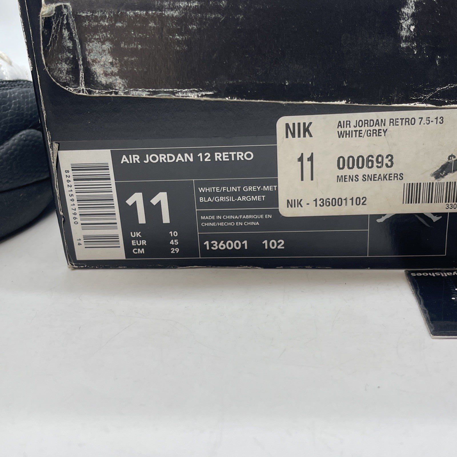 Size 11 - Air Jordan 12 Retro Flint Frey White Leather (136001-102)