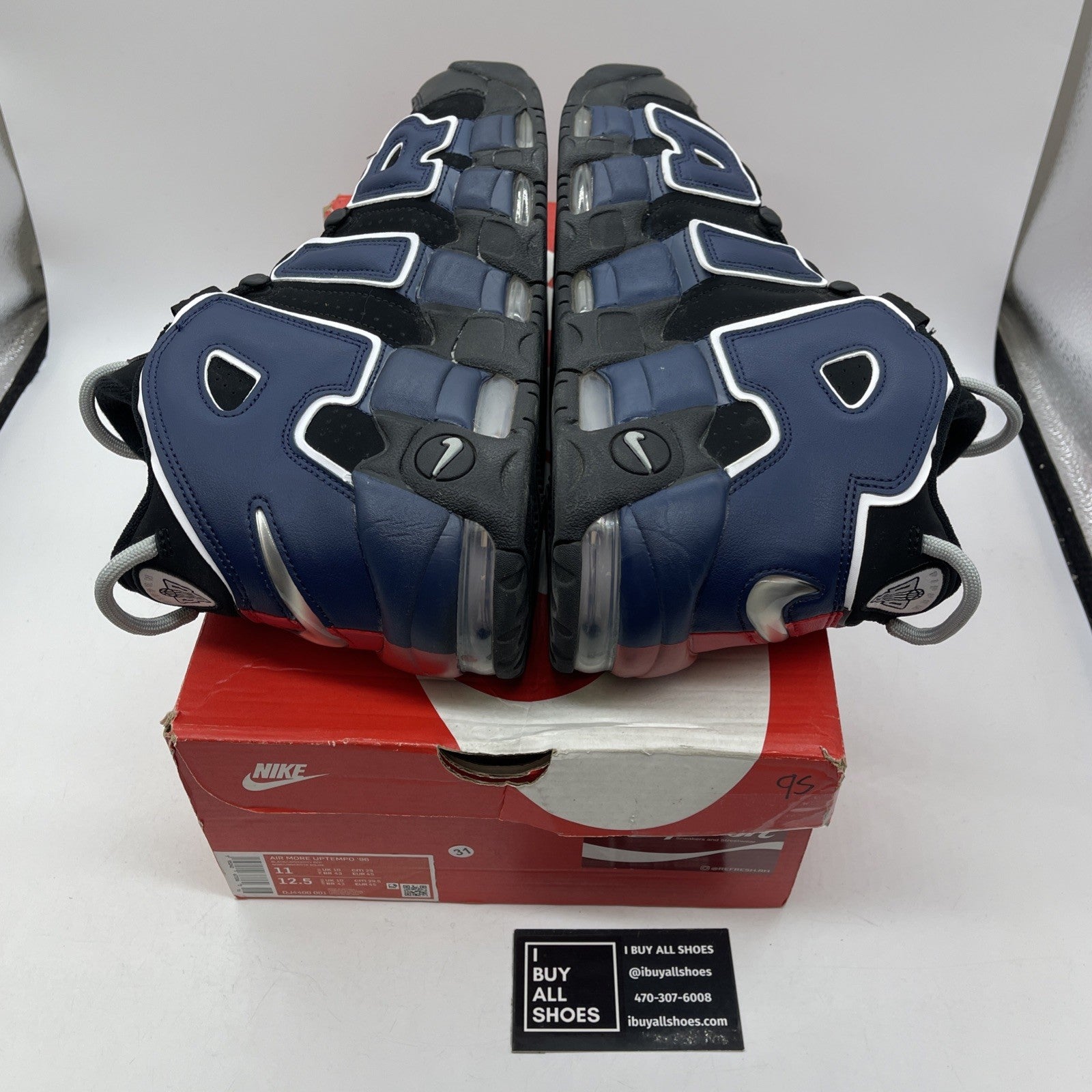 Size 11 - Nike Air More Uptempo '96 Split Black Blue Red Leather (DJ4400-001)