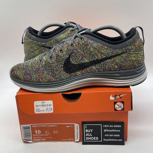 Size 10 - Nike Flyknit Lunar 1+ Dark Grey Green Black Suede (554887-004)