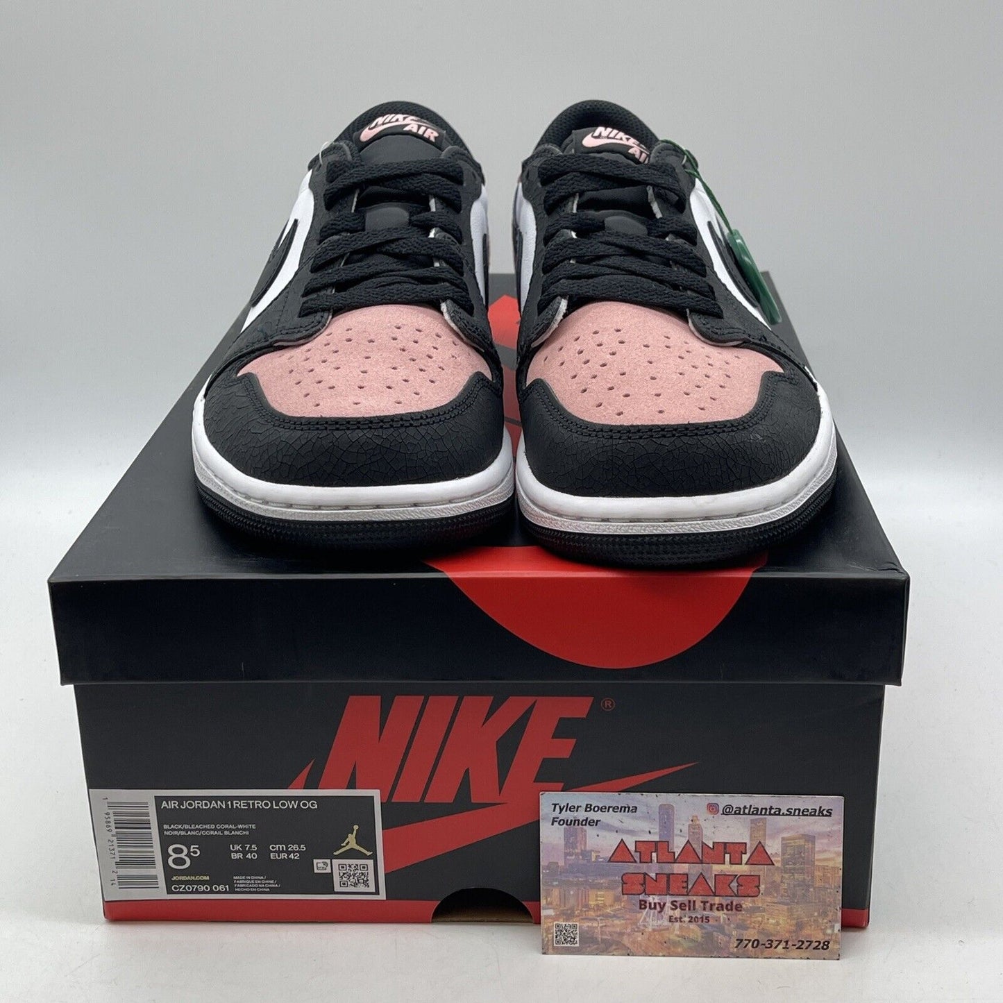 Size 8.5 - Jordan 1 Low OG Bleached Coral Pink Suede White Leather (CZ0790-061)