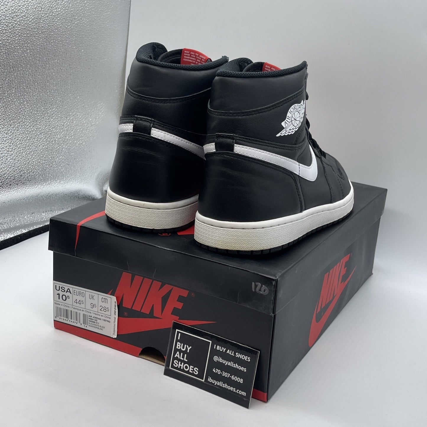 Size 10.5 - Air Jordan 1 Retro OG Prm High Yin Yang Black White (555088-011)
