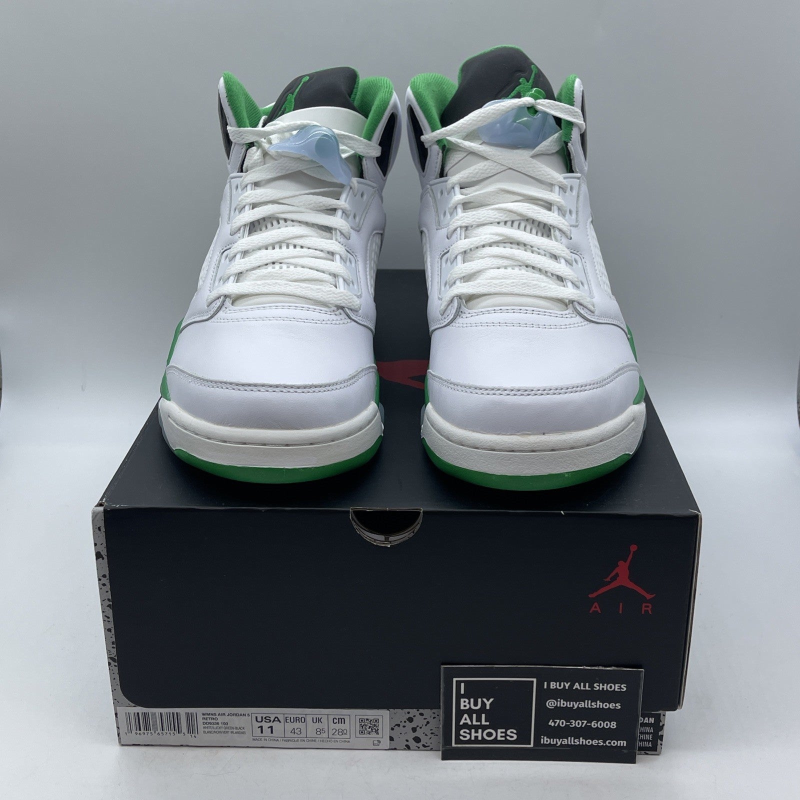 Size 11W - Air Jordan 5 Retro Lucky Green White Leather