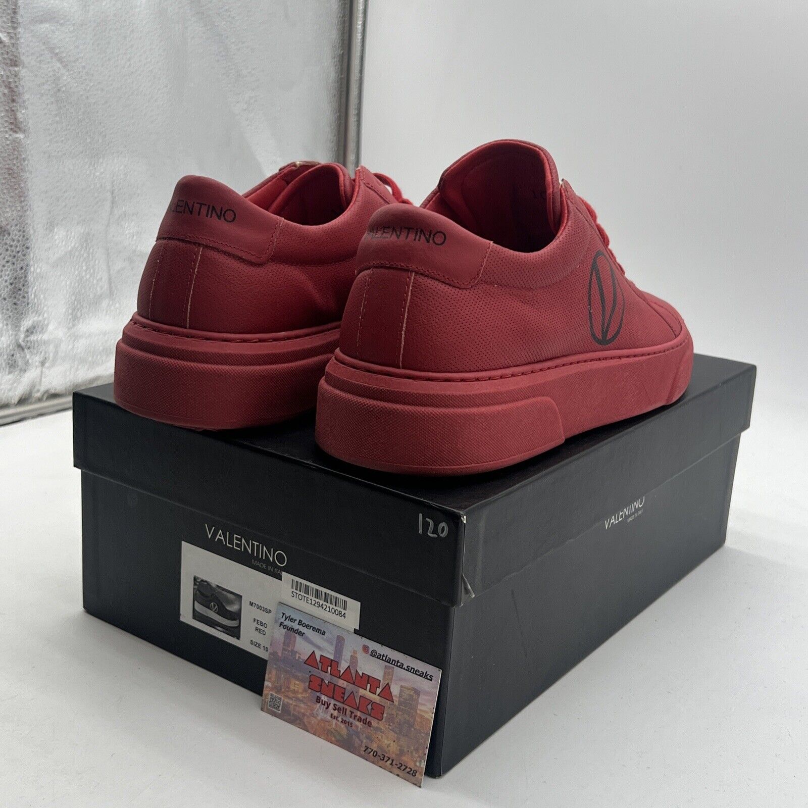 Size 10 - Valentino Petra Leather Platform Sneakers Triple Red