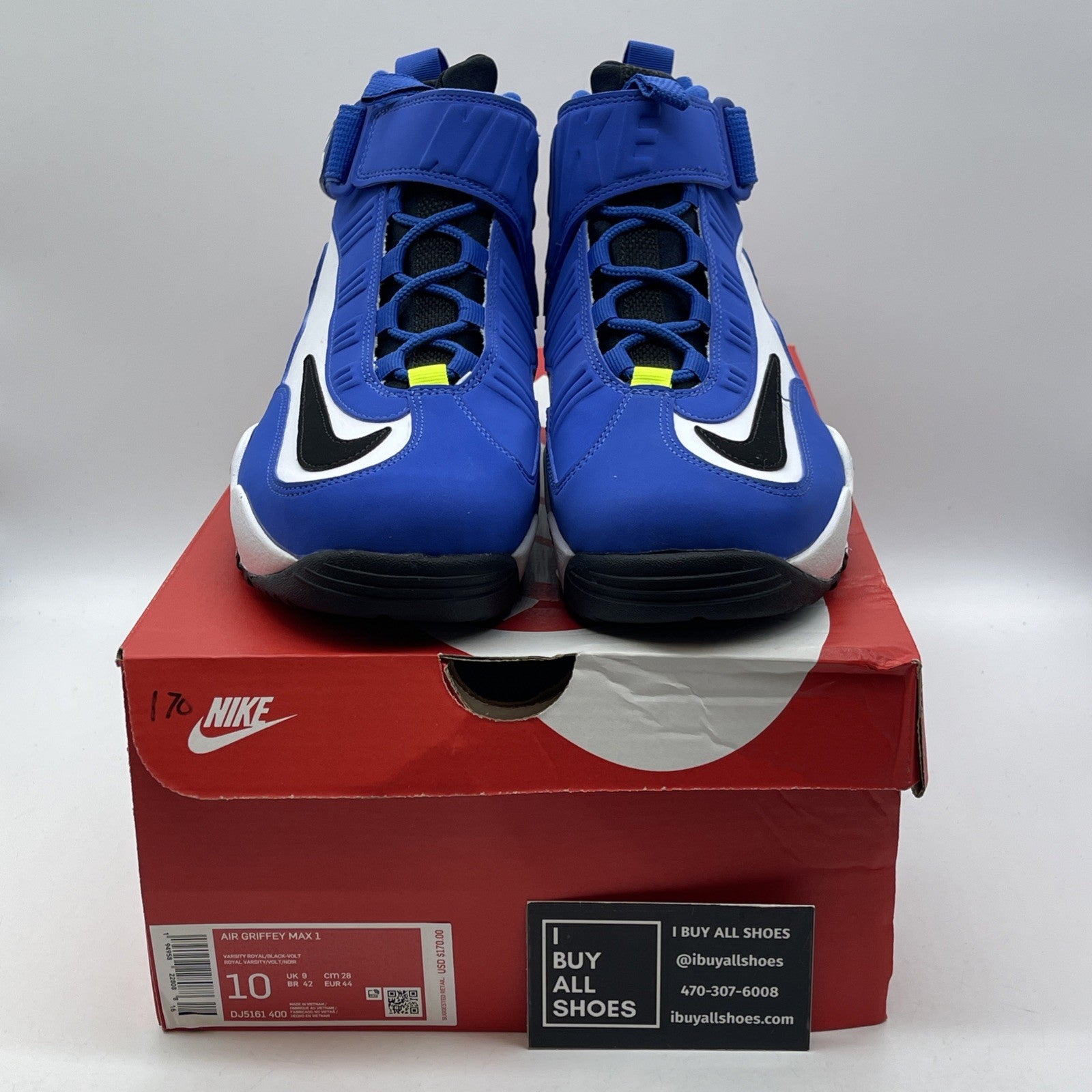 Size 10 - Nike Air Griffey Max 1 2021 Varsity Royal White Suede (DJ5161-400)